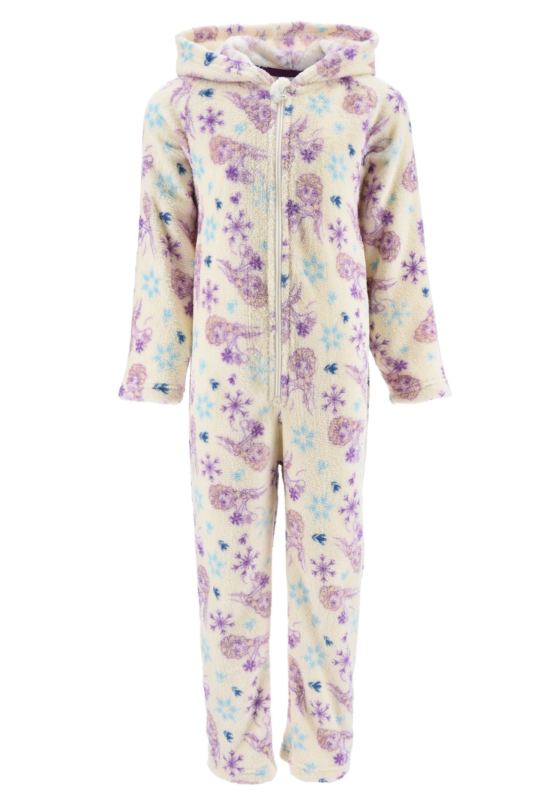 Disney Frozen Schlaf Beige Schlafanzug Nachtwäsche Pyjama langarm Elsa Overall