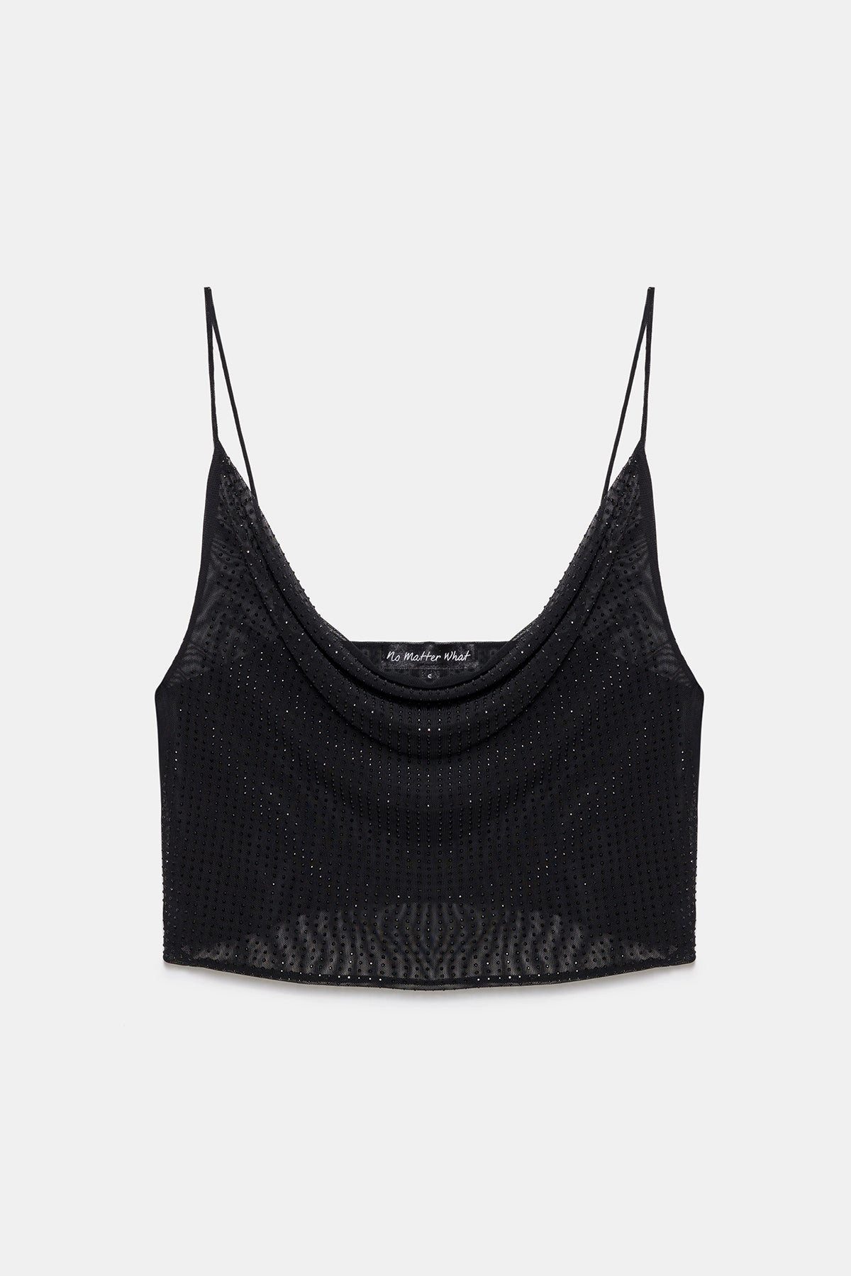 No Matter What Blusentop Top-Body mit tiefem Ausschnitt und Steinverzierungen