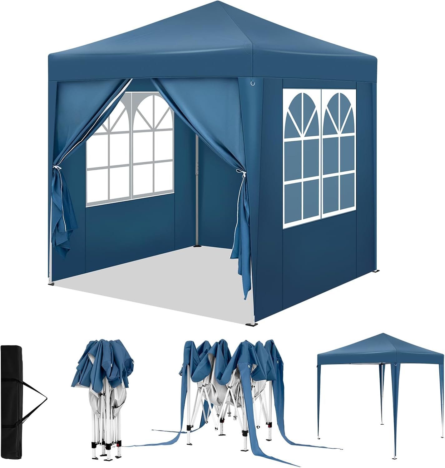 Woltu Faltpavillon, mit 4 Seitenteilen, 2x2 günstig online kaufen