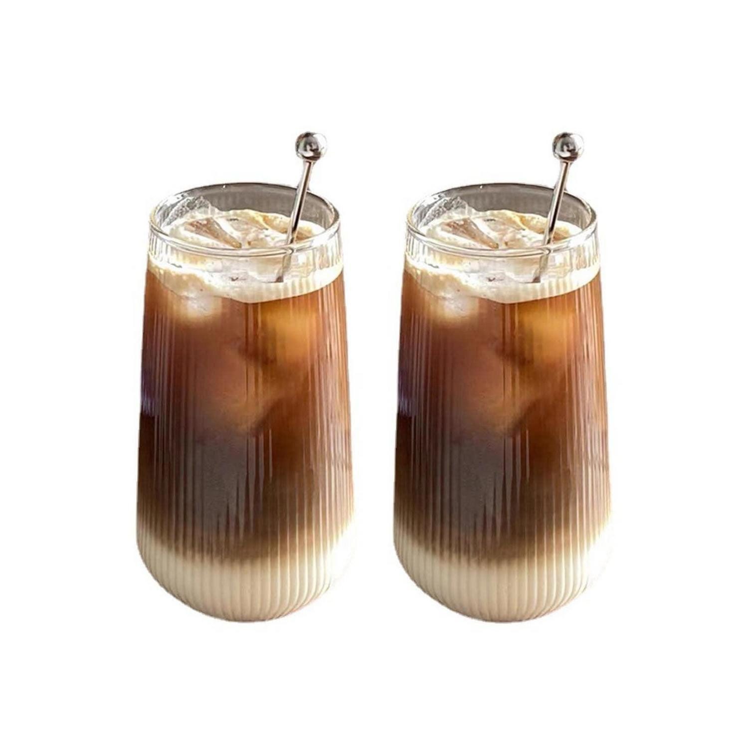 LuxusKollektion Latte-Macchiato-Glas Latte Macchiato Gläser 400ml 2er Set, Glas