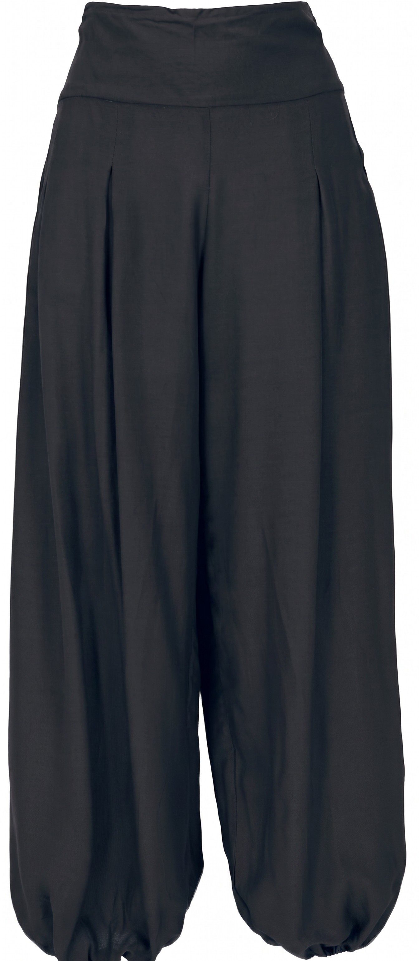 Guru-Shop Relaxhose Boho Pluderhose, Muckhose, Haremshose - schwarz Ethno Style, alternative Bekleidung