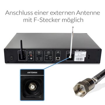 Xoro Digitaler HiFi Tuner HFT 440 mit DAB+/UKW-Antenne Tuner (LAN, WLAN, Farbdisplay, Spotify)