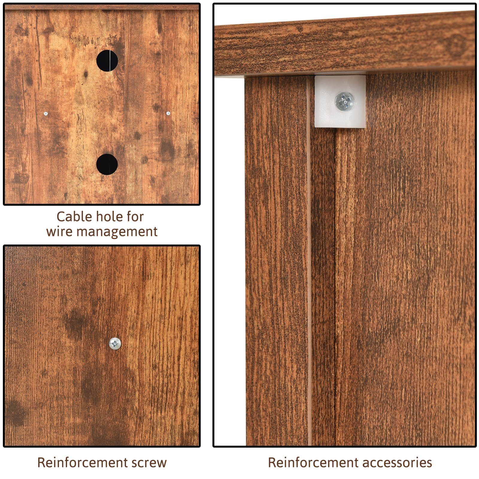 SEEZSSA TV-Schrank TV-Ständer, Sideboard Verstellbare mit und 2 Ablage Vintage Schiebetüren Aufbewahrungsschrank Holz, Küchenschrank, Beistellschrank