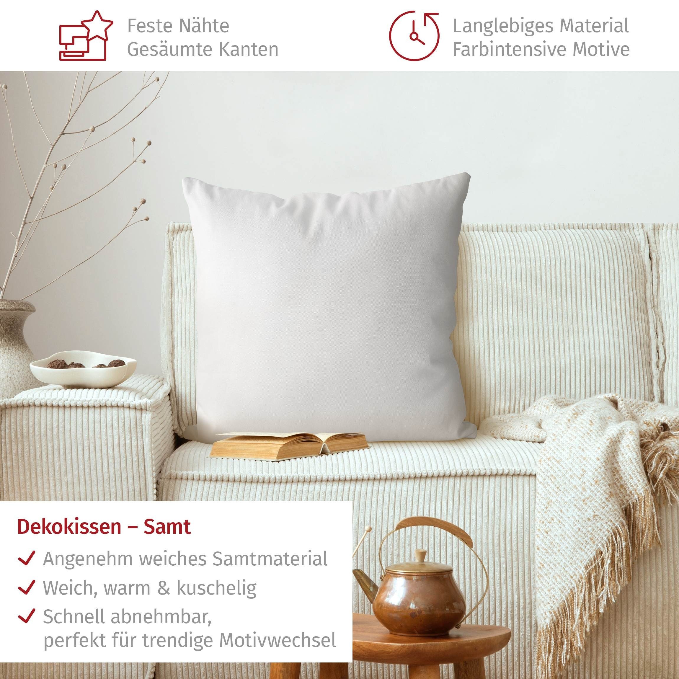 Bilderdepot24 Dekokissen drinnen Kissenhülle/ Sofakissen/ Zierkissen weiss mit Motiv Unifarben, Bezug mit / ohne Füllung Zierkissen Outdoor Sofa Bett