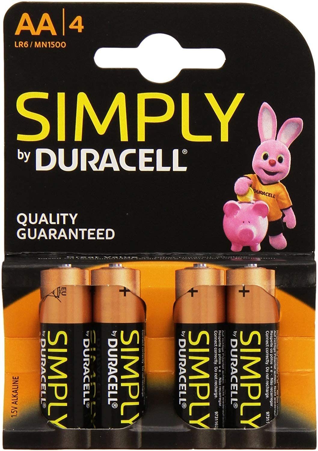 Duracell Batterie Alkali 1.5 V Duracell Simply 4 Pack AA