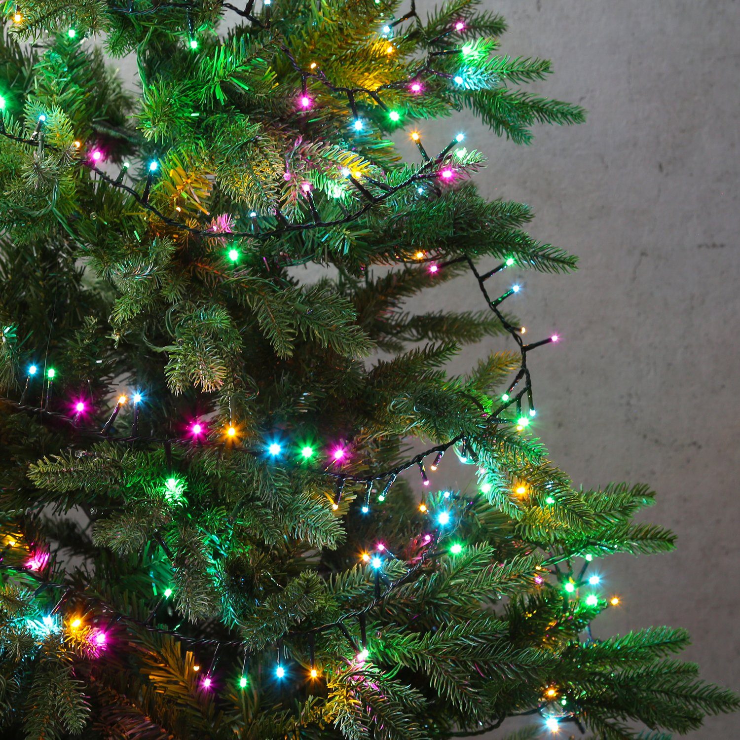 MARELIDA LED-Lichterkette Compact Twinkle 750LED bunt 8 Funktionen 16m Außen Weihnachten, 750-flammig