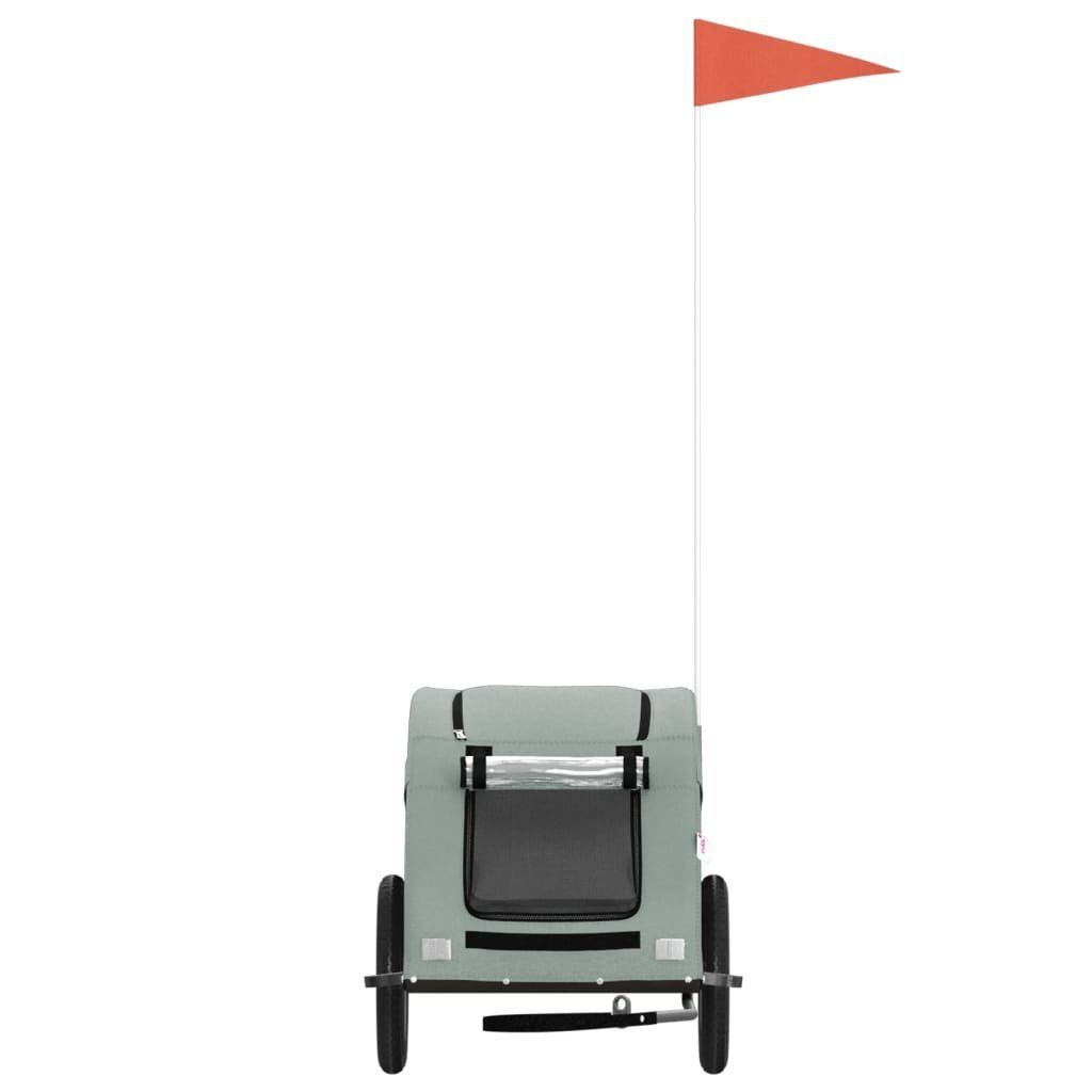 vidaXL Bicycle Dog Trailer 30 kg Bicycle Trailer for Dogs Grey Oxford Fabric and Iron