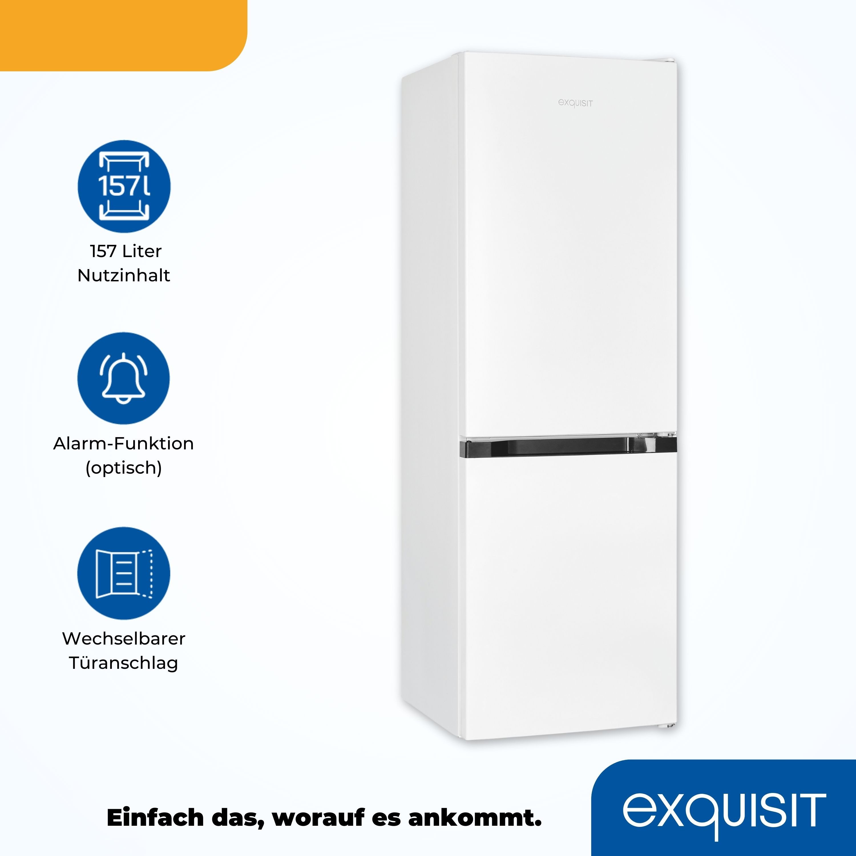 exquisit Kühl-/Gefrierkombination KGC231-60-E-050C, 144 cm hoch, 47,4 cm breit – Bild 4 von 5
