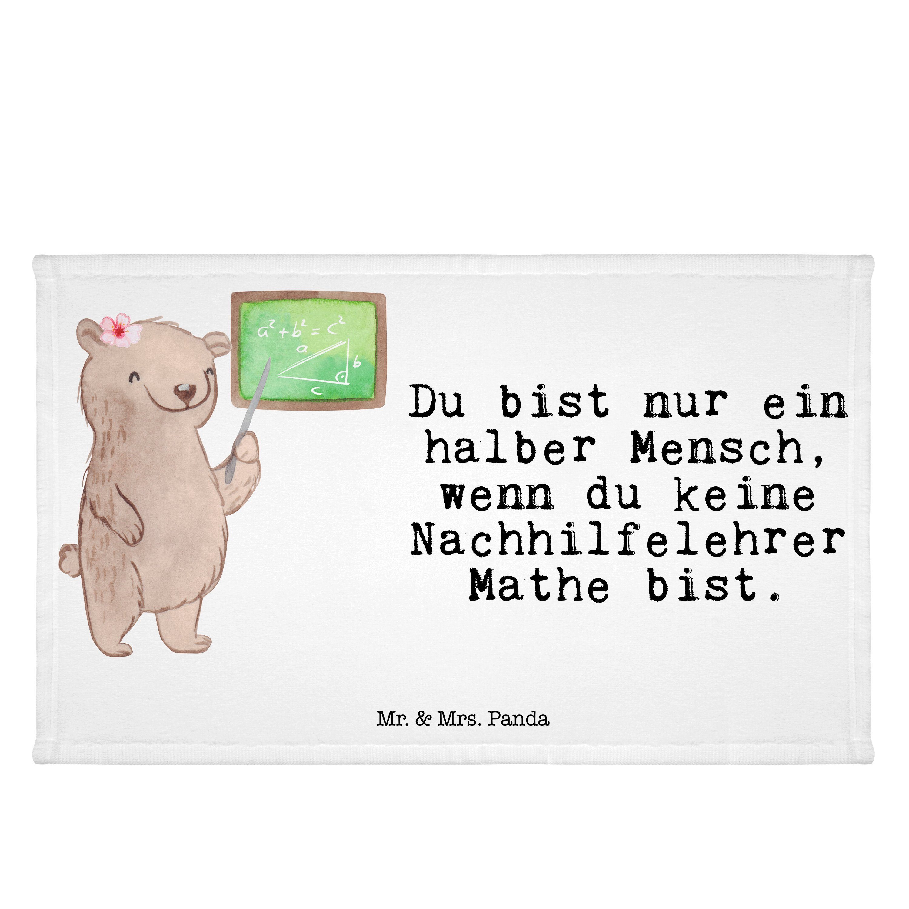 Herz Handtuch Panda & Mr. Mrs. Weiß Nachhilfelehrer - Nachhilfeunterrrich, mit - Mathe Geschenk, (1-St)