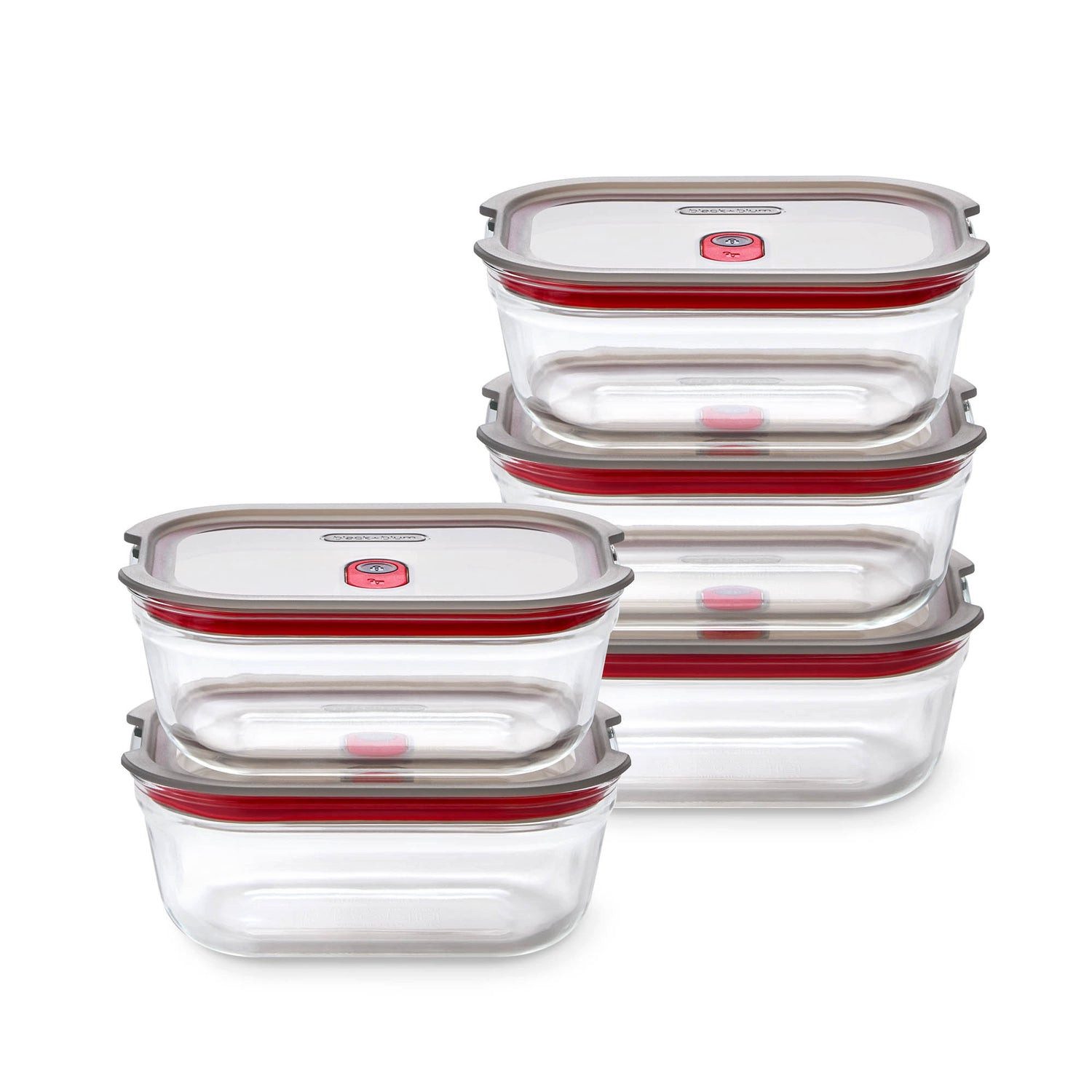 black+blum Frischhaltedose Multifunktionsdose aus Glas, 5er Set