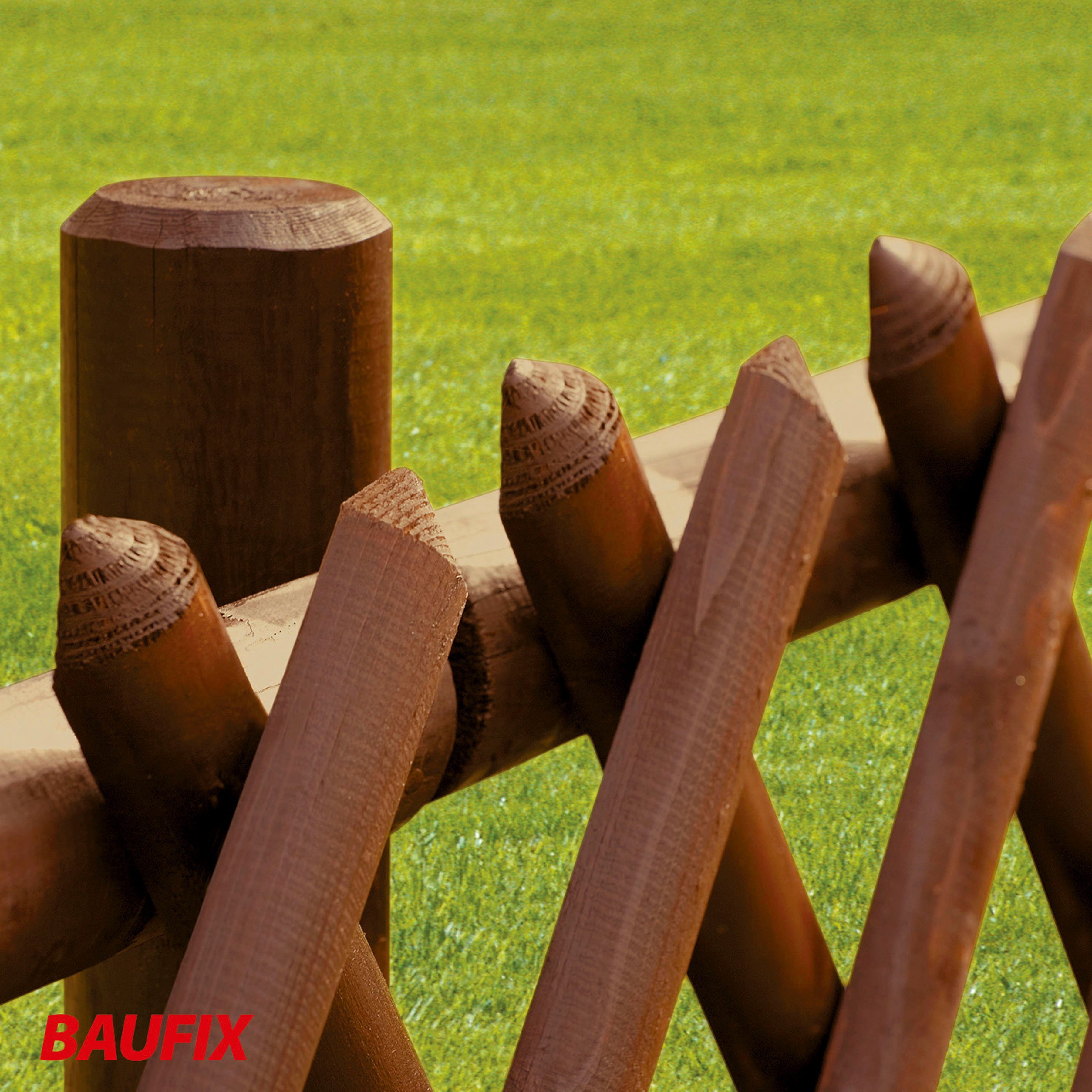 Baufix Holzschutzlasur Zaun seidenglänzend vorbeugend gegen Gartenlasur, kastanie 5L, & atmungsaktiv, Algenbewuchs