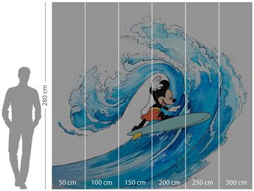 Komar Vliestapete Mickey Surfing, 300x280 cm (Breite x Höhe)