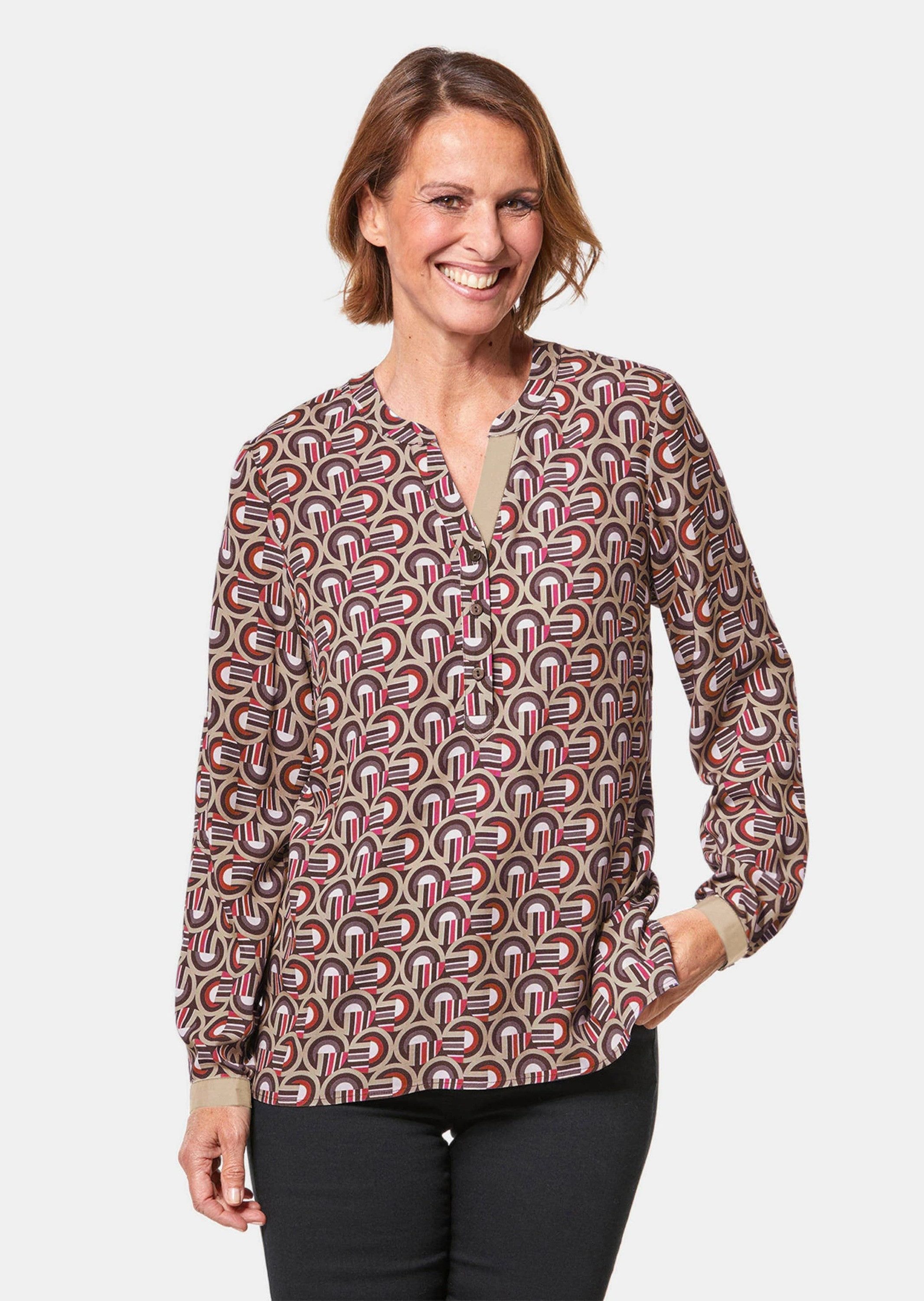 Schlupfbluse Moderne Druckbluse in legerer Form