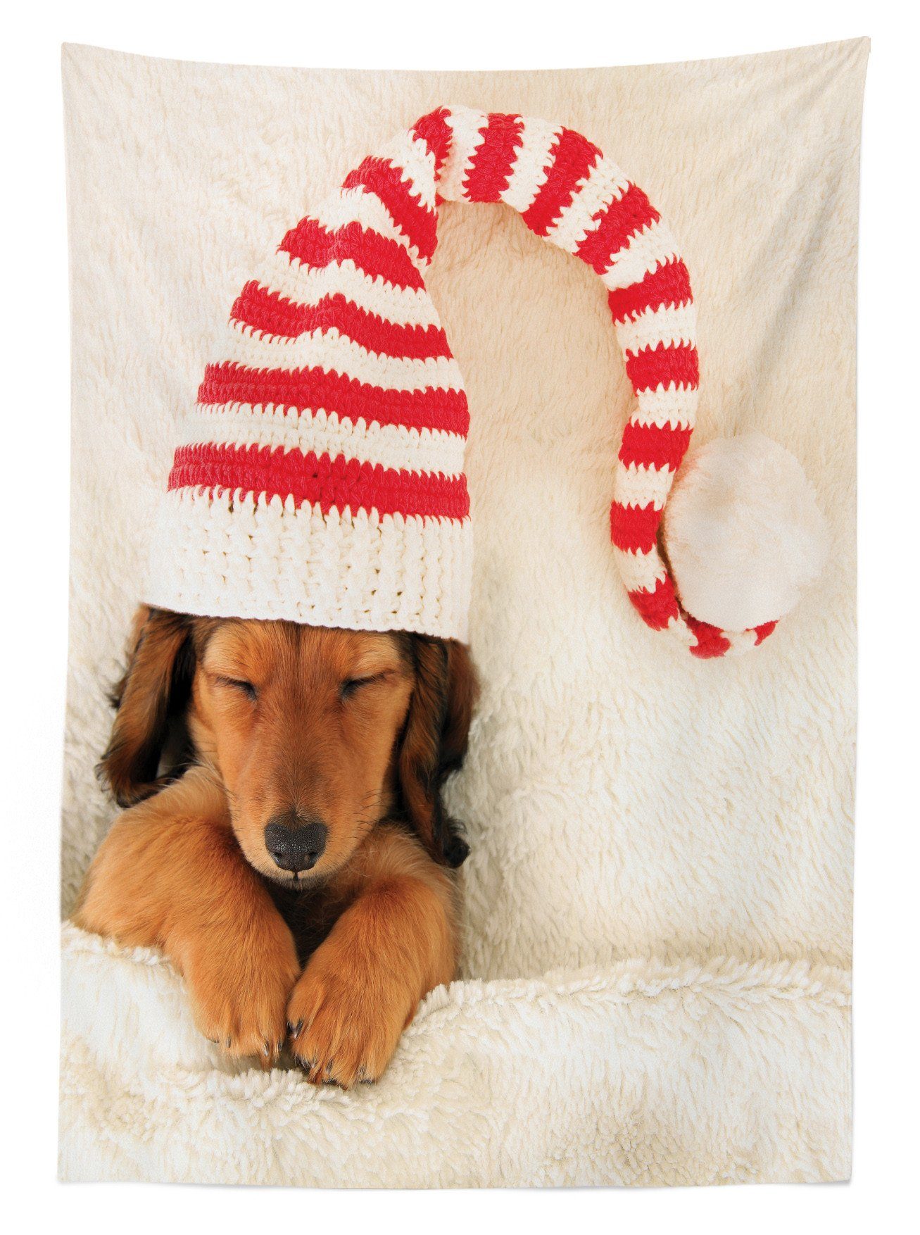 Elf-Hut Hund geeignet Dackel Waschbar Farben, Bereich der Klare Farbfest Weihnachts Abakuhaus Für in den Außen Tischdecke