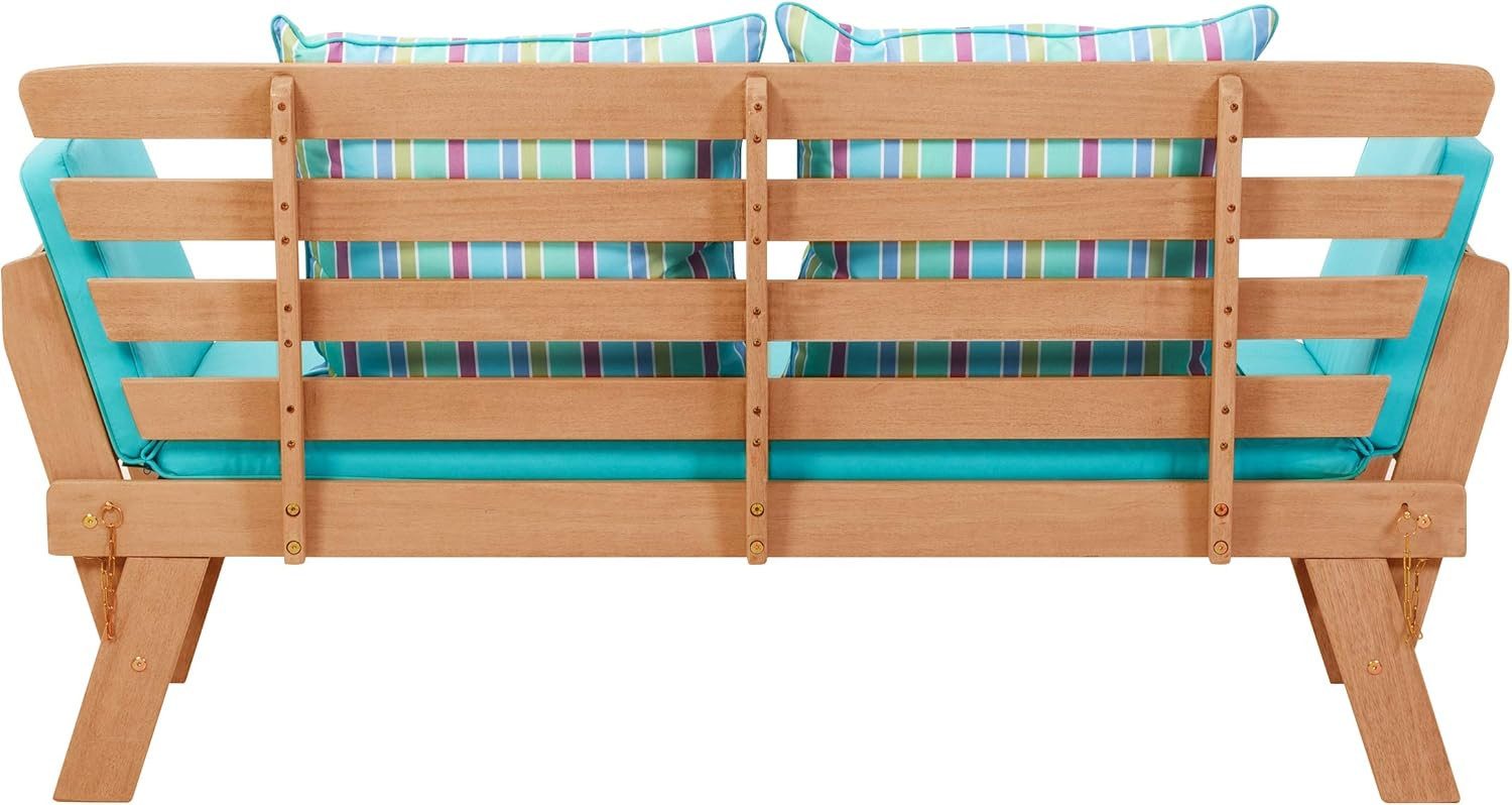 Greemotion Gartenbank Multifunktionsbank Borkum akazie/blau, inklusive Kissen,Sofa/Liege (1-St)