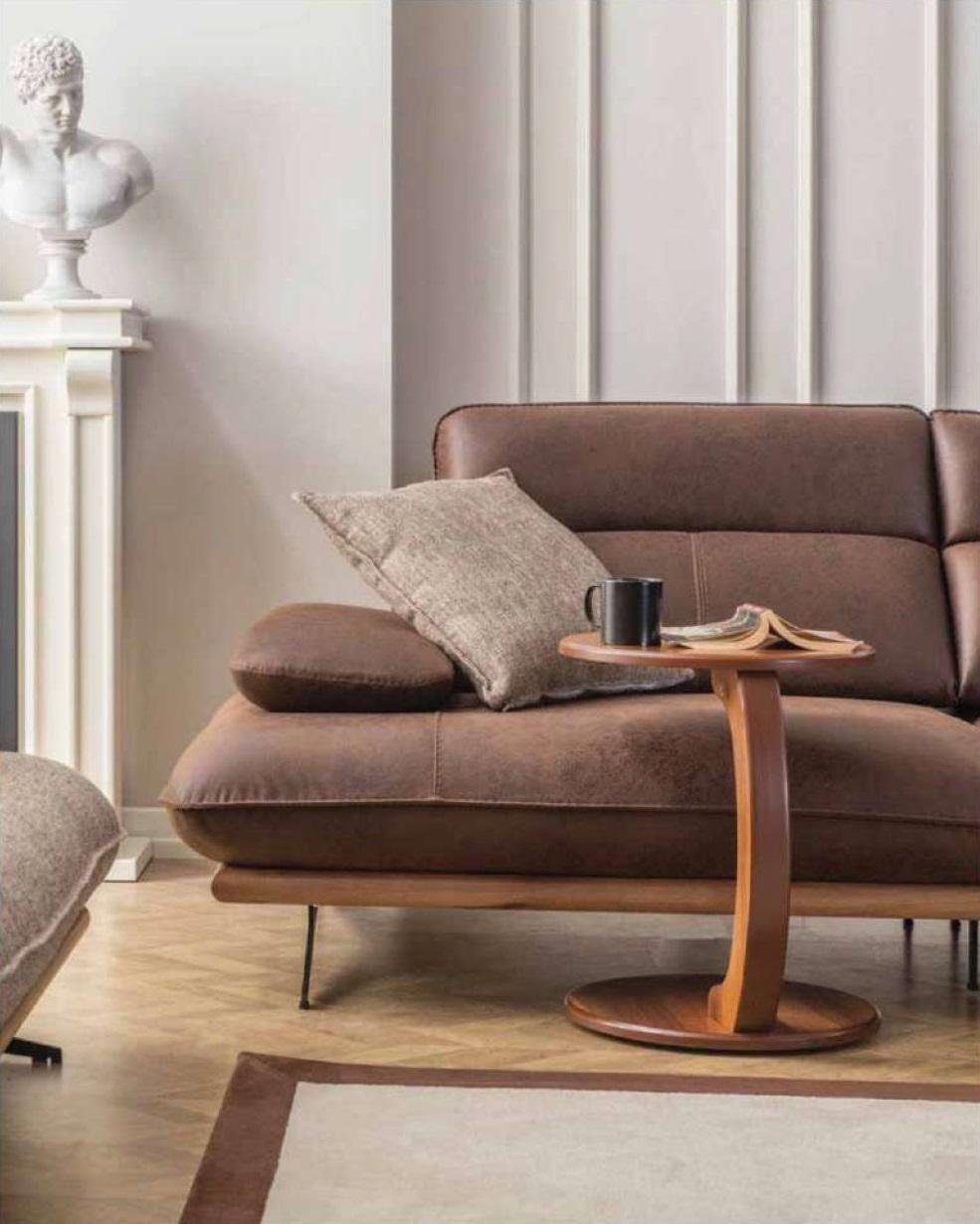 JVmoebel Sofa Viersitziges Sofa 4 Sitzer Luxus, 1 Wohnzimmer Sofas Braun Teile Kunstleder
