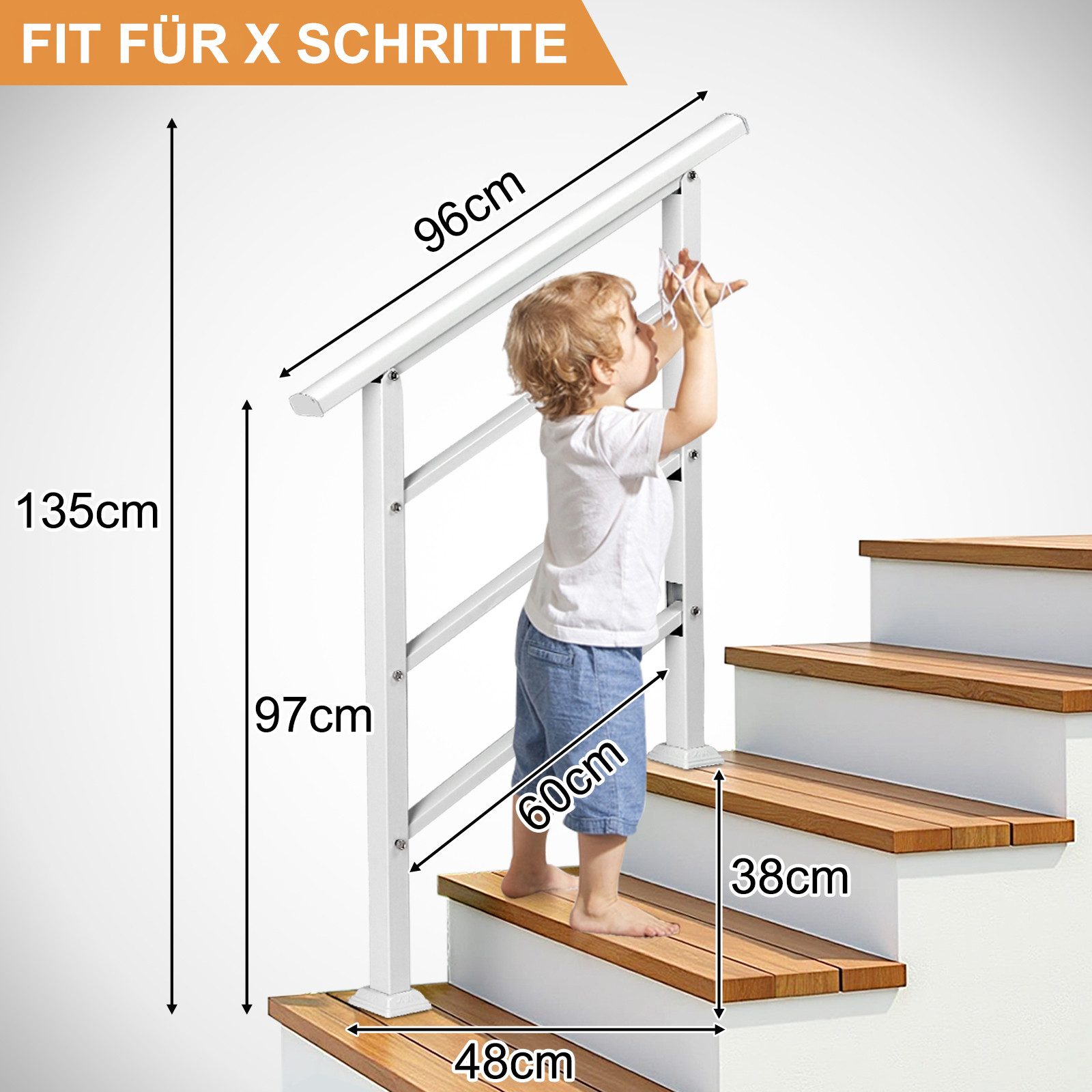 LALAHO Treppengeländer Handlauf Geländer für Treppen Brüstung Balkon, 96 cm günstig online kaufen