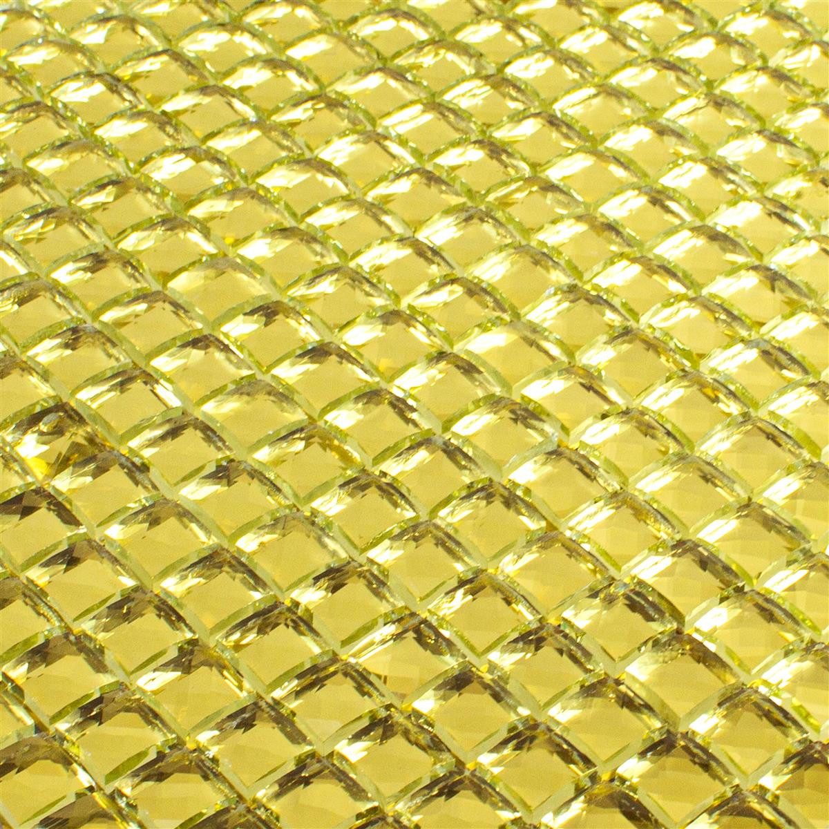 Mosafil Mosaikfliesen Glas Mosaikfliese Victoria Gold Quadrat 15, Glas 30.000x30.000, gold, Verlegefertig auf ein Netz geklebt - Frostsicher - Wasserfest