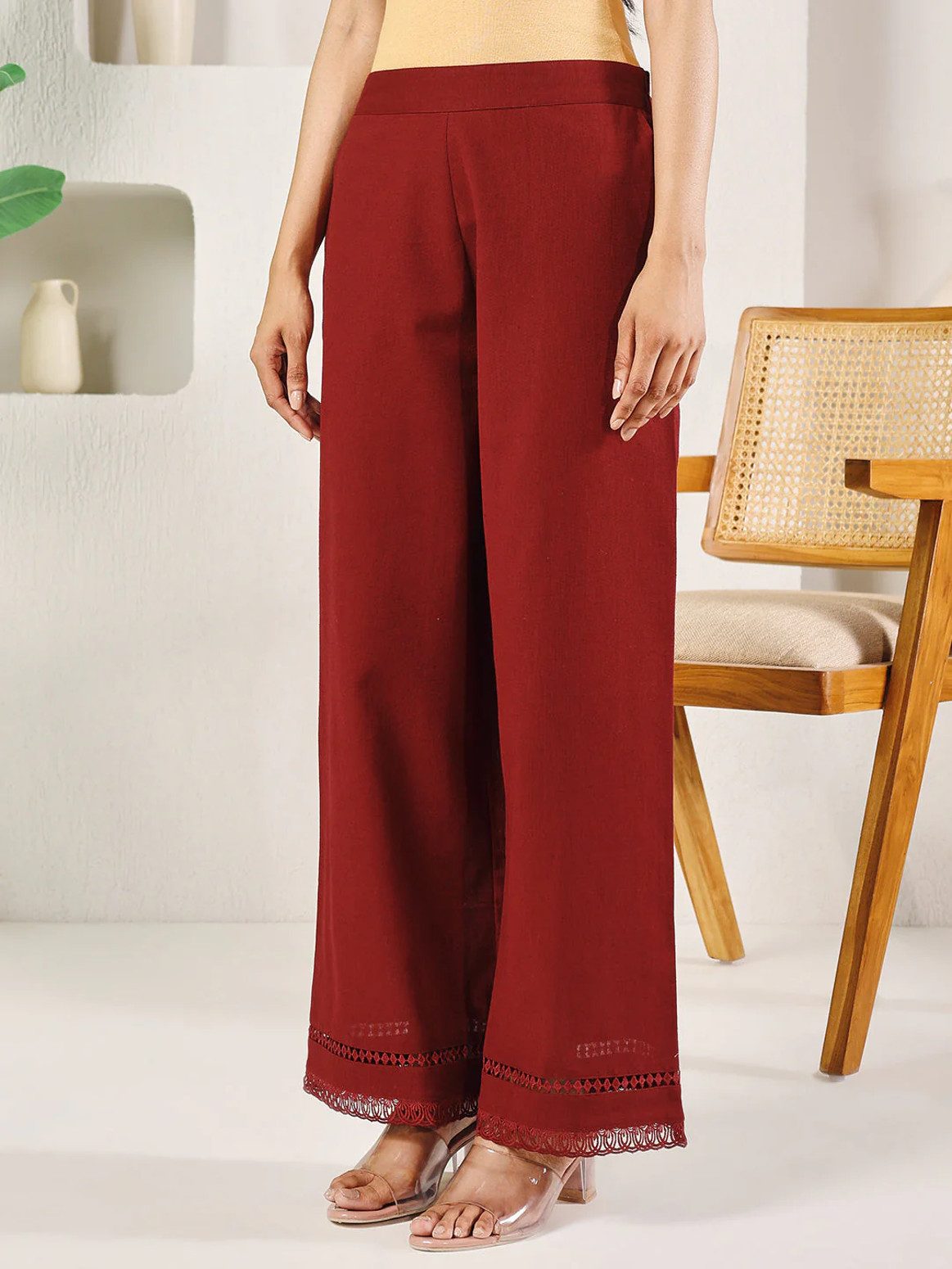 PfauGermany Palazzohose FIORRA Cotton Solid Palazzo