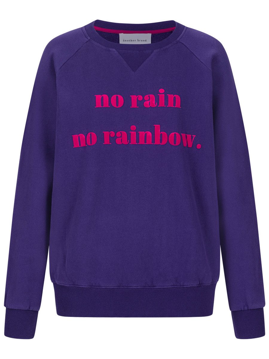 another brand Sweatshirt No rain no rainbow mit hochwertigem Flockprint