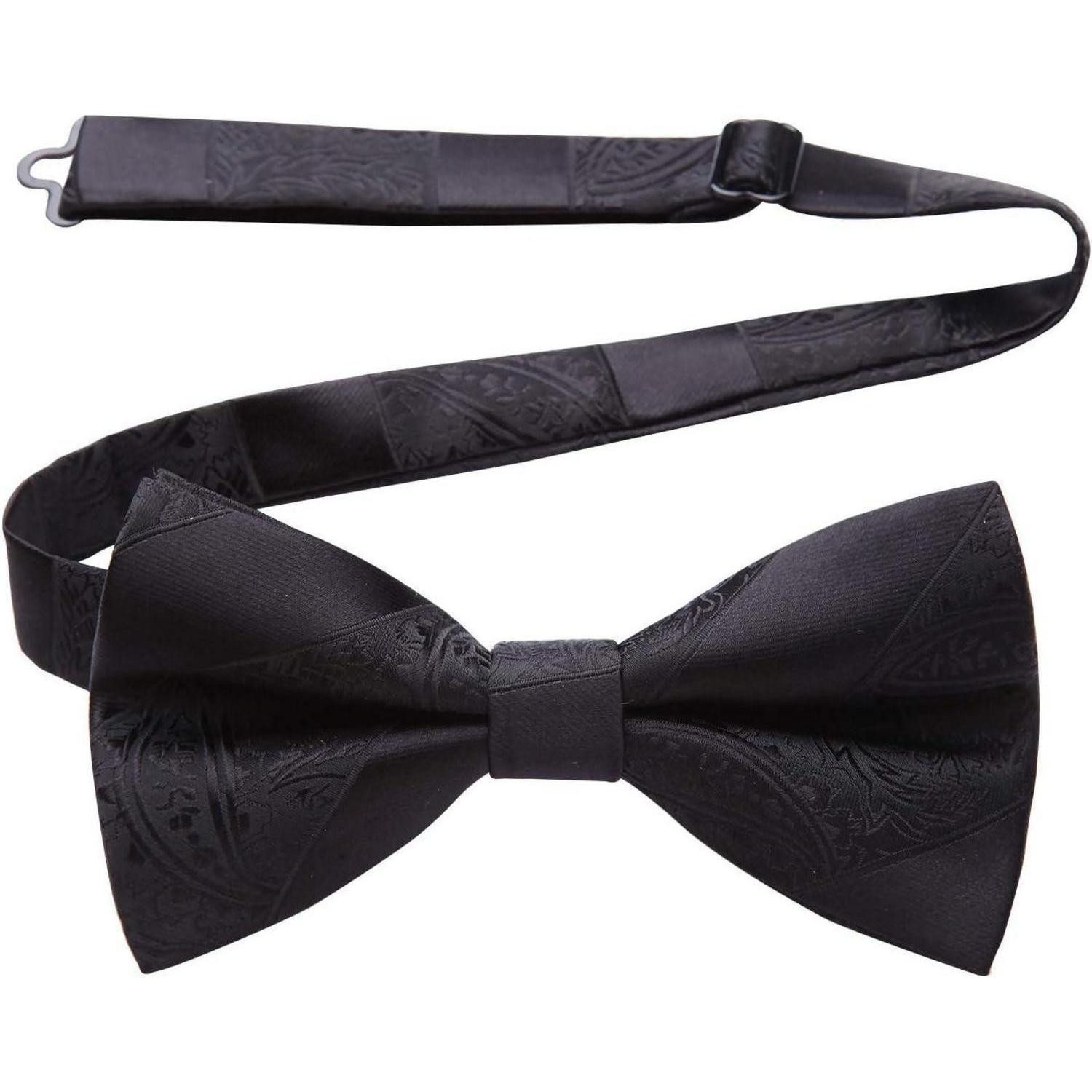 LuxusKollektion Krawatte Fliege Herren Vorgebunden Verstellbar Paisley Anzug Schwarze Paisley