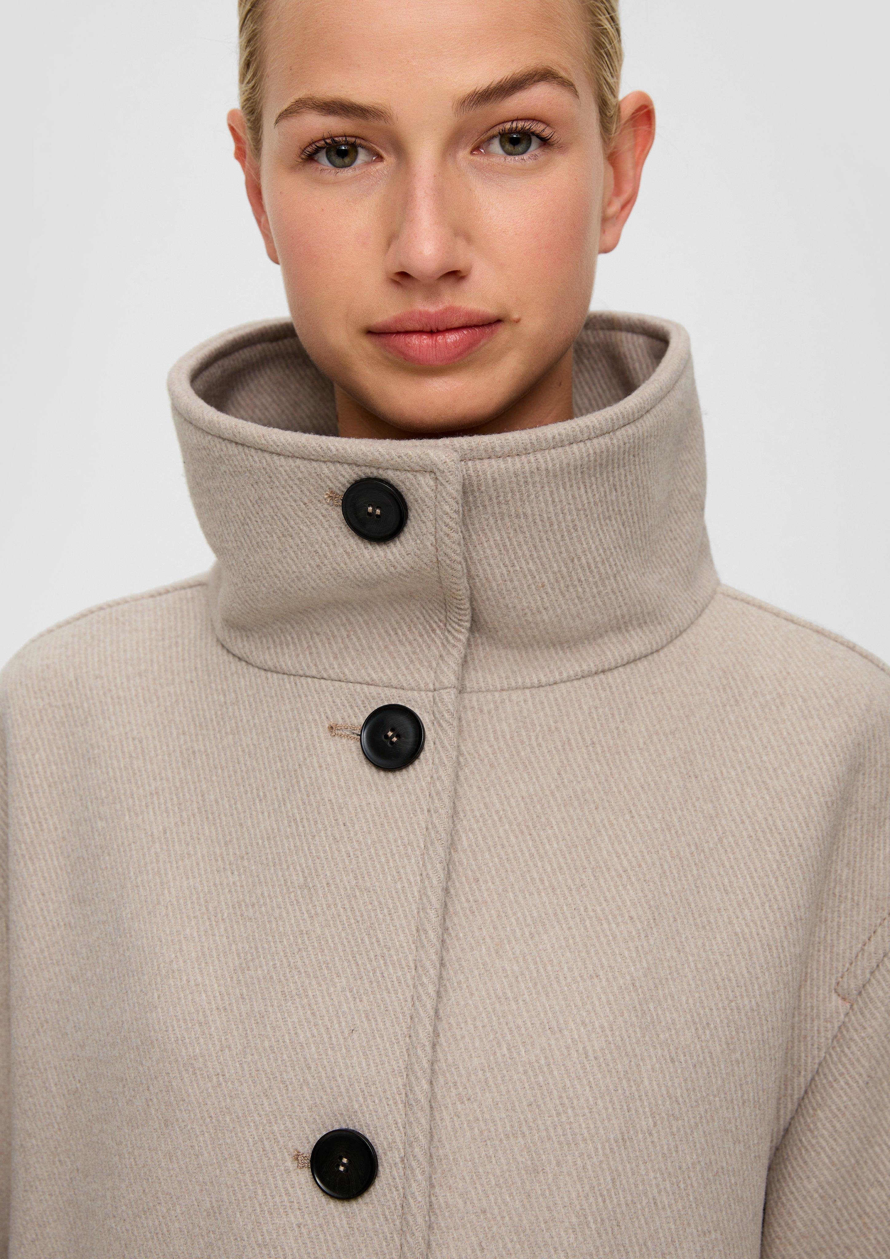 s.Oliver Funktionsmantel Twill-Mantel aus Wollmix Teilungsnähte günstig online kaufen