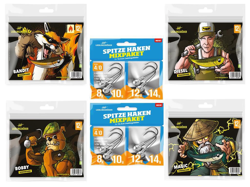 Lieblingsköder Kunstköder Lieblingsköder - 12,5 cm Sonderfarben-Set, (Sonderfarben-Set 12,5 cm, 1-St. SpinMad Originals 15 Farben), Effektiver Lauf, Exzellente Verarbeitung