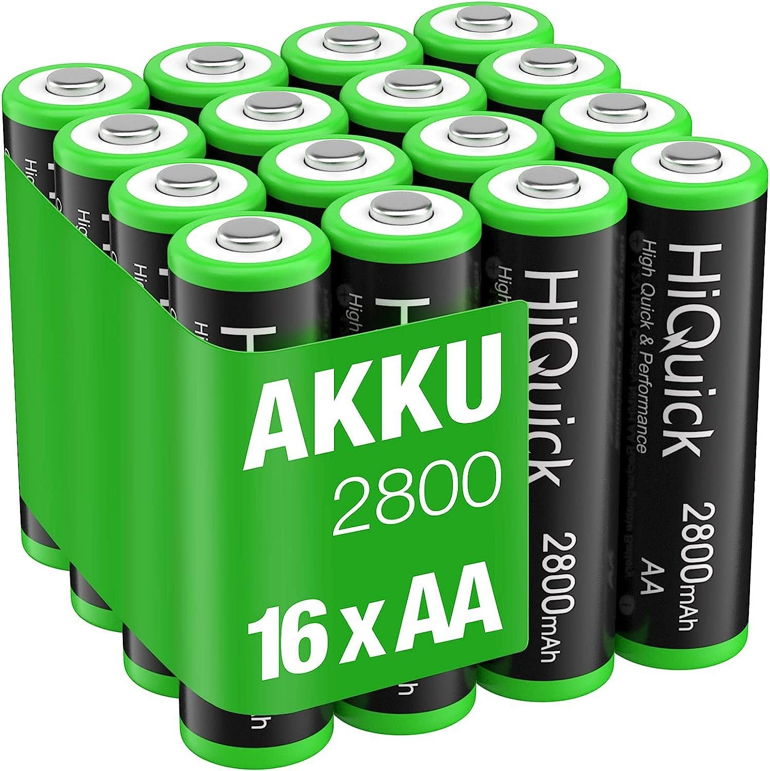AA Akku Mignon 2800mAh 4/8/16/20 Stück - Wiederaufladbare Batterien Akku