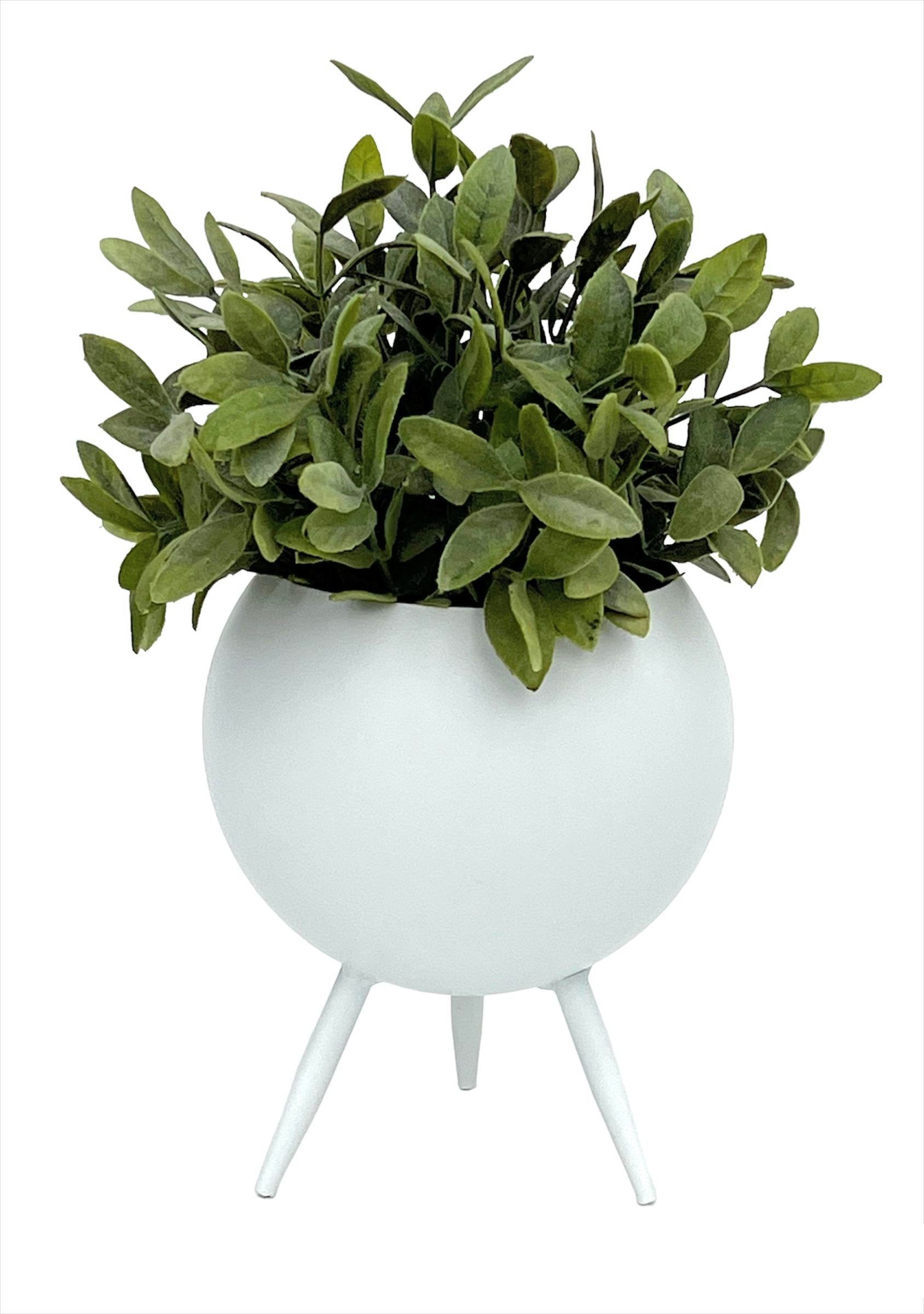 DanDiBo Blumentopf Blumenhocker Metall mit Topf Weiß 27-19 cm Blumenständer Blumensäule