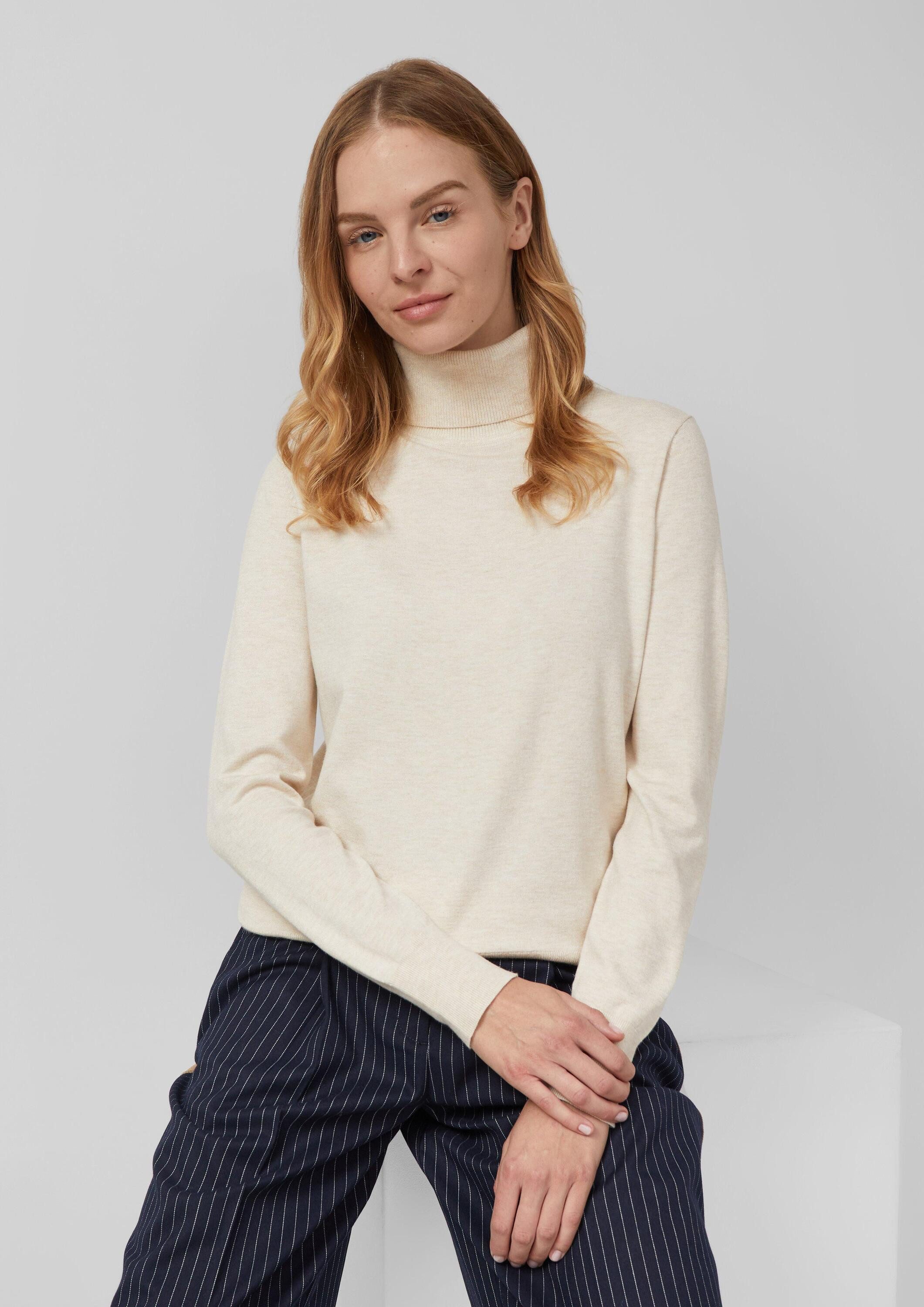 s.Oliver Longpullover Strickpullover Rollkragenpullover aus Viskosemix günstig online kaufen