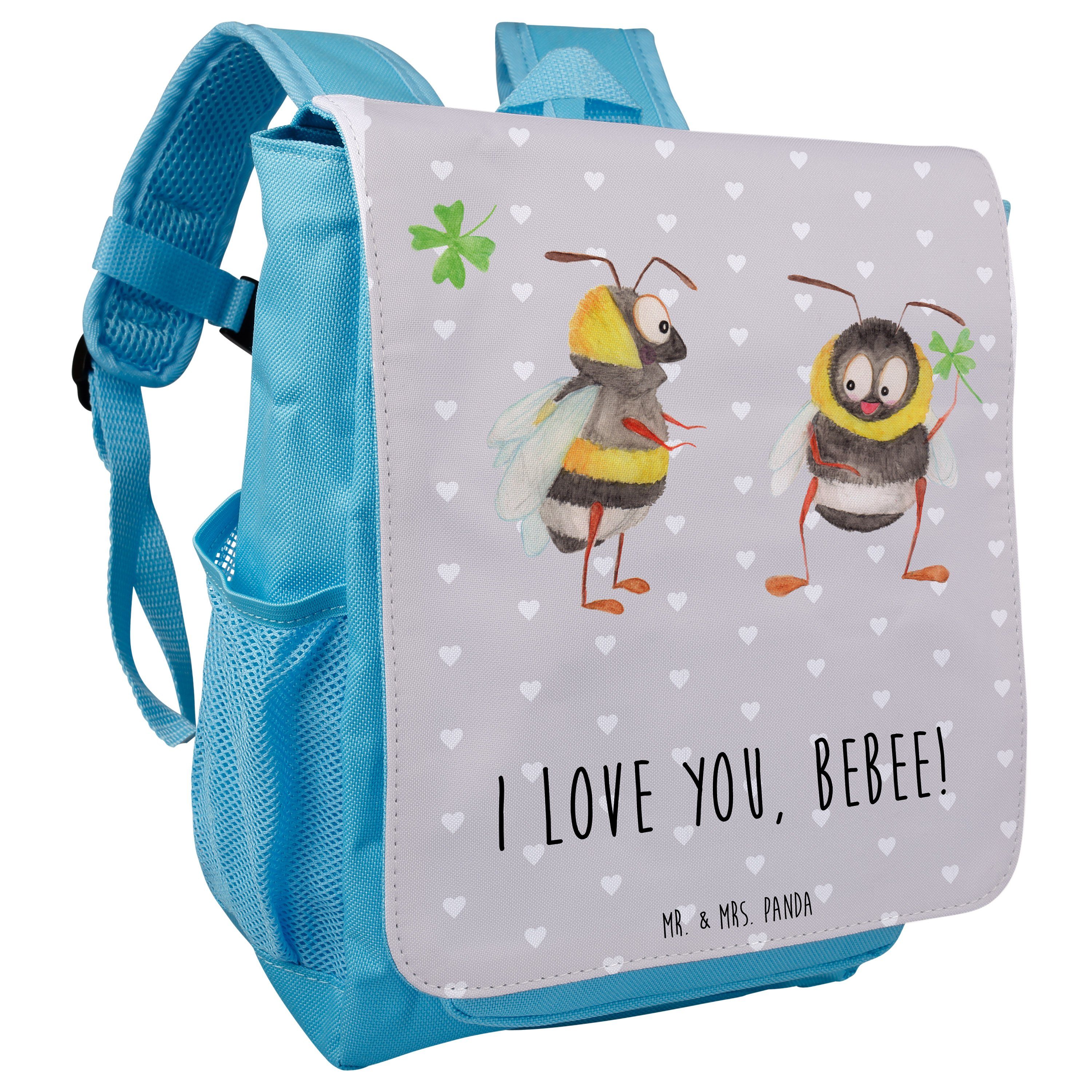 Mr. & Mrs. Panda Pastell - Geschenk Kinderrucksack Grau Hochzeitstag, - Paar Geschenk, Fra Bienen für