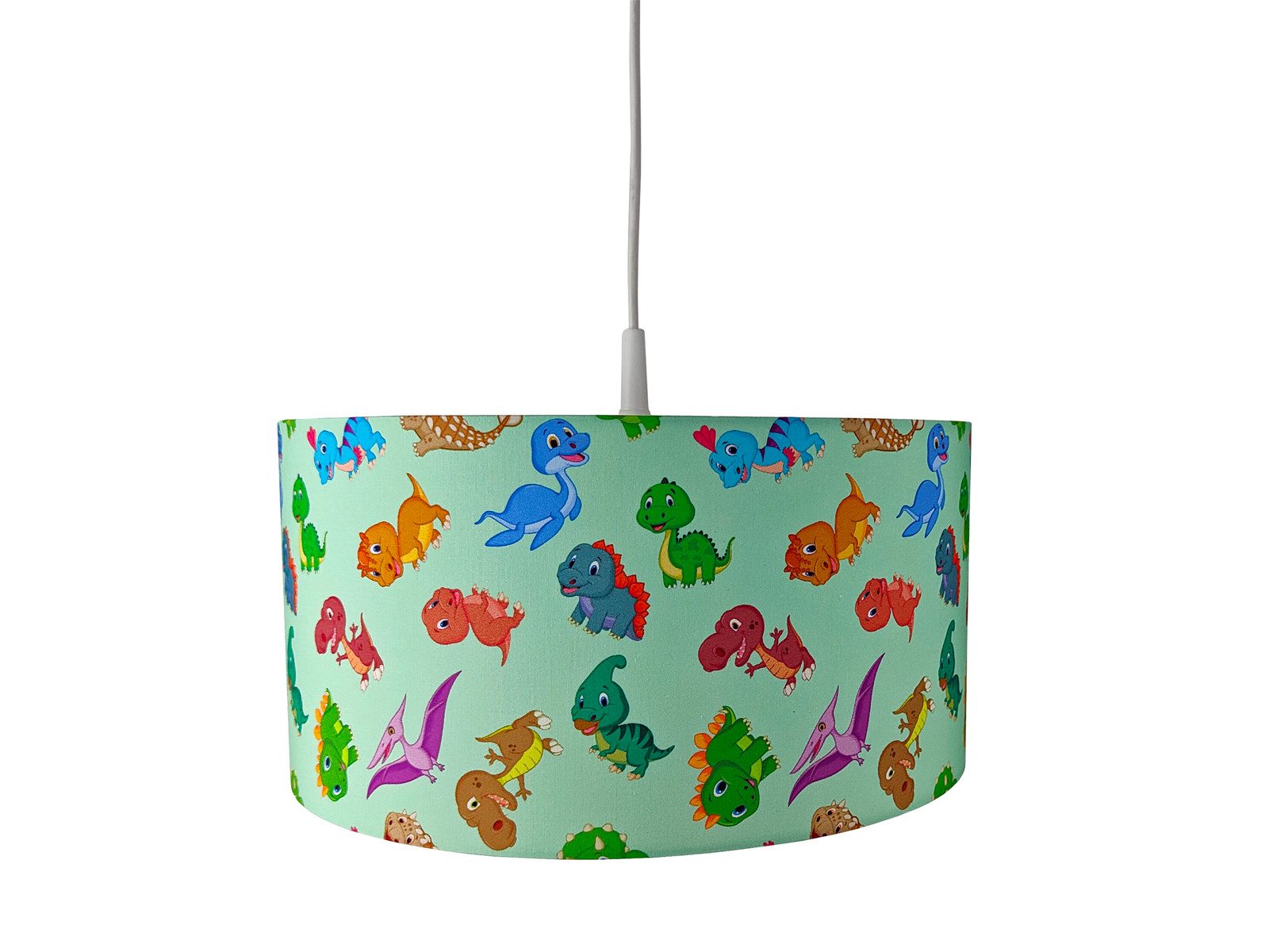 niermann LED Pendelleuchte, Dimmfunktion, LED wechselbar, Über Schalter in 3 Stufen dimmbar, Warmweiß, Coole Dino Hänge-Lampe einflammig für Junge & Mädchen, Schirm Ø 35cm