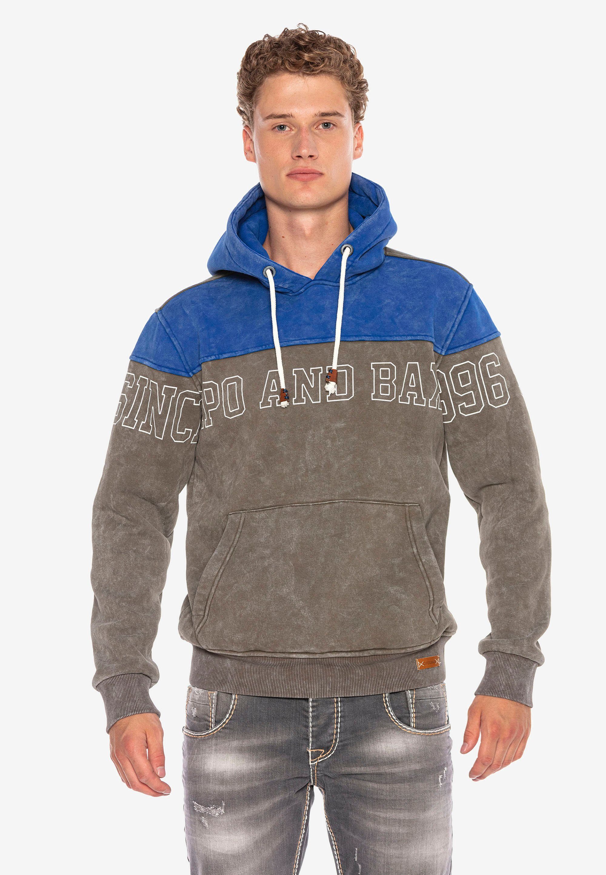 Baxx Cipo blau-braun Kapuzensweatshirt Look & in coolem