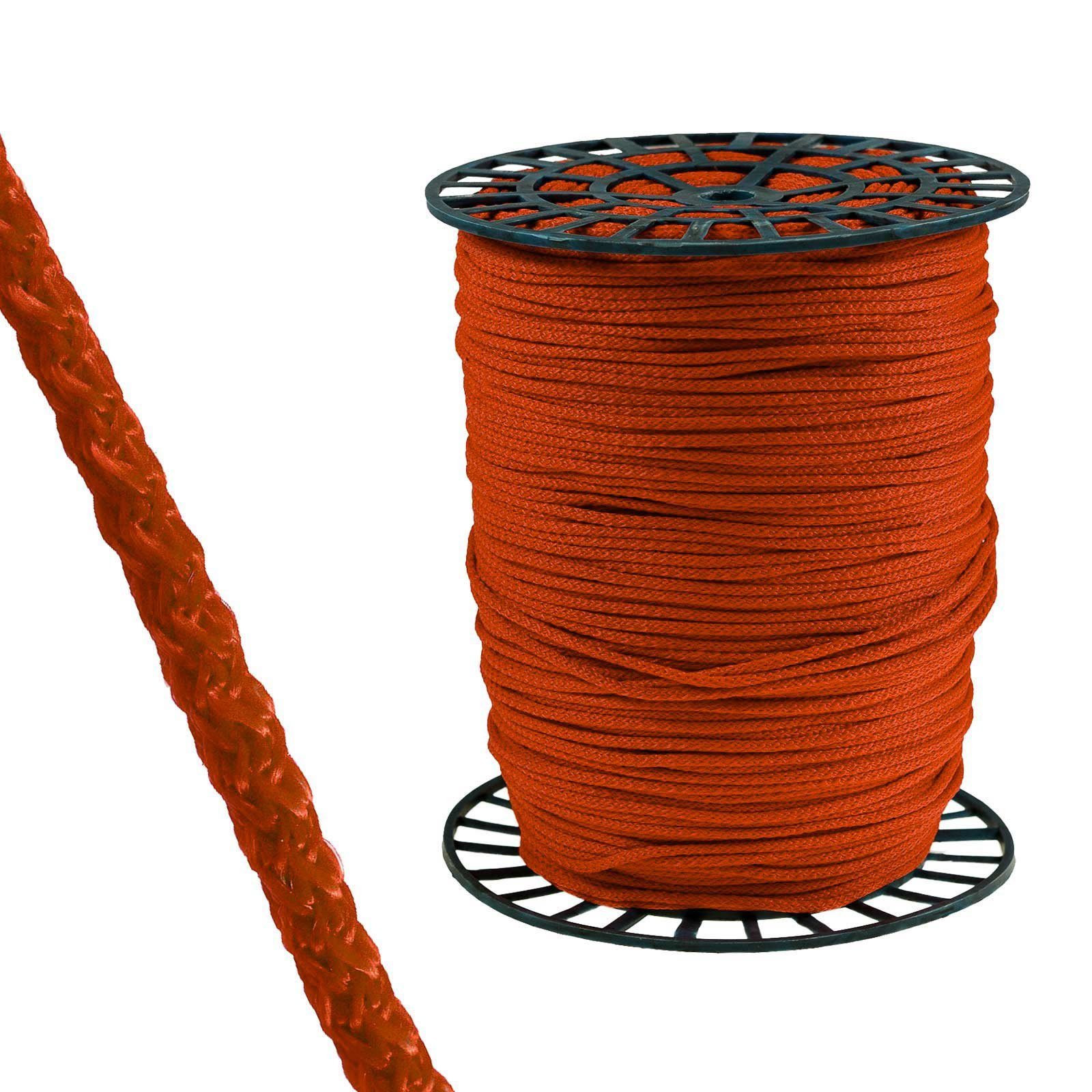 maDDma 350m Polypropylenkordel Ø 4mm auf Rolle Seil, kürbisorange