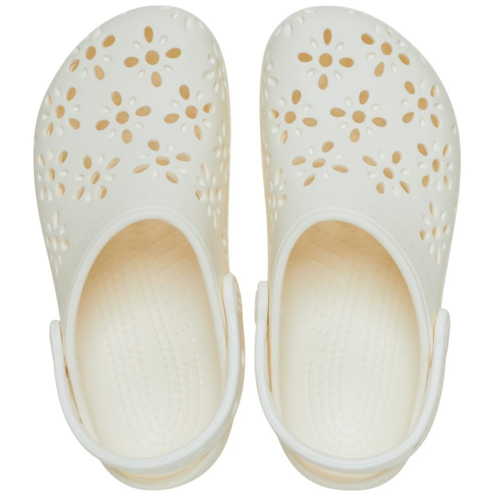 Crocs Sandale Classic Floral Cut Out Clog weiss Damen Badeschuh