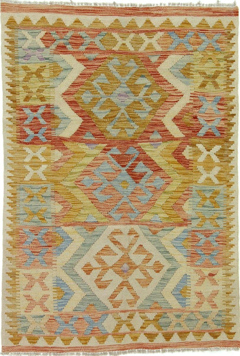 Orientteppich Kelim Afghan 100x147 Handgewebter Orientteppich, Nain Trading, rechteckig, Höhe: 3 mm