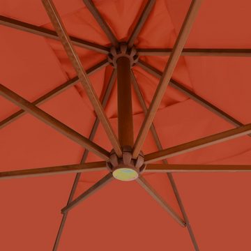 vidaXL Balkonsichtschutz Ampelshirm mit Holzmast 400x300 cm Terrakotta-Rot