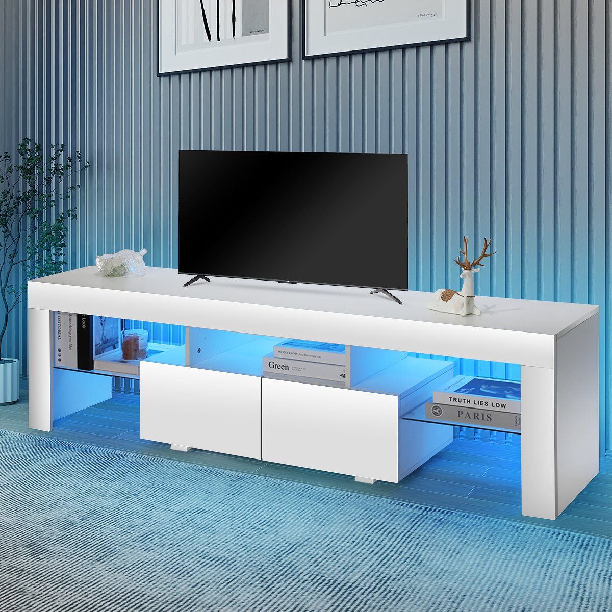 LETGOSPT TV-Schrank Fernsehschrank mit LED-Beleuchtung, 160 günstig online kaufen