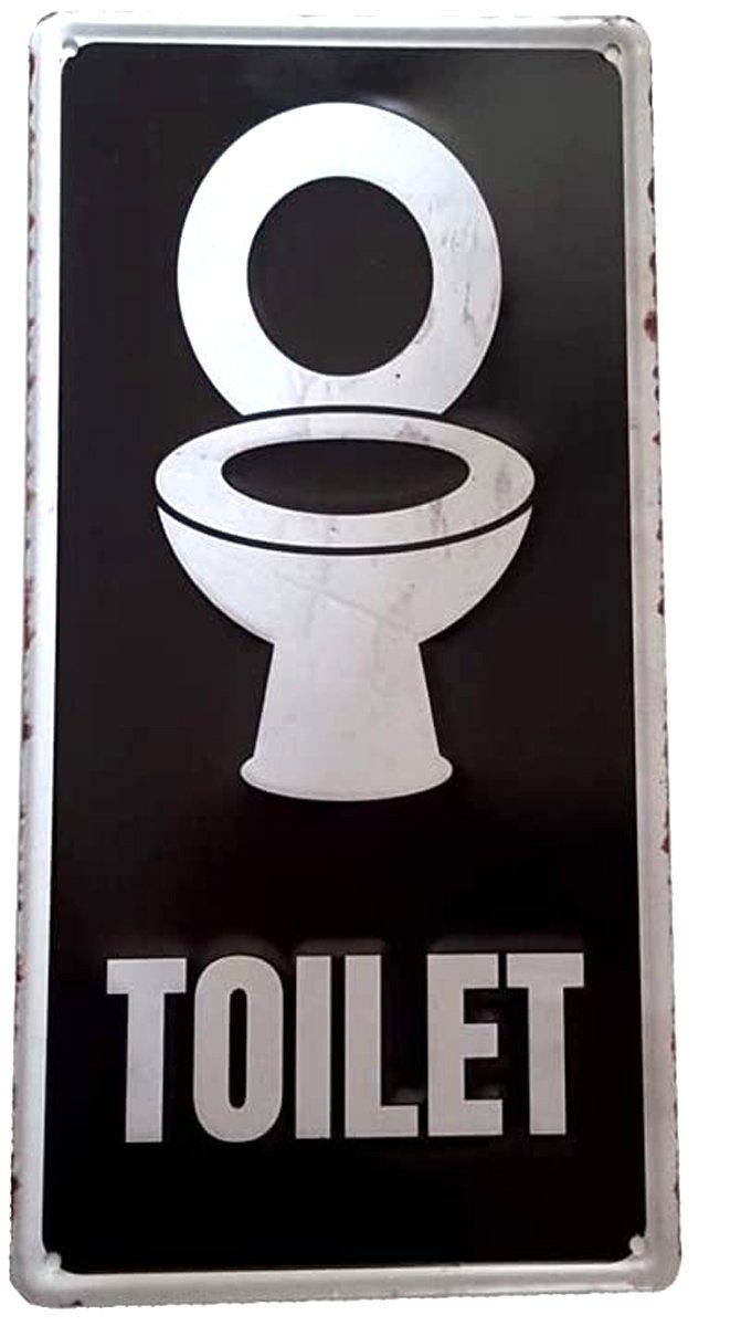 LB H&F Badzimmer Deko schwarz), Schild Toilette Blech Retro Türschild Lilienburg Wandschild Metallbild Bild Bad Text Metall Gaststätte Restaurant Used Wand (nostalgisch Bar Spruch Wandbild Klo Deko Metallschild, Blechschild Look WC Geschenk