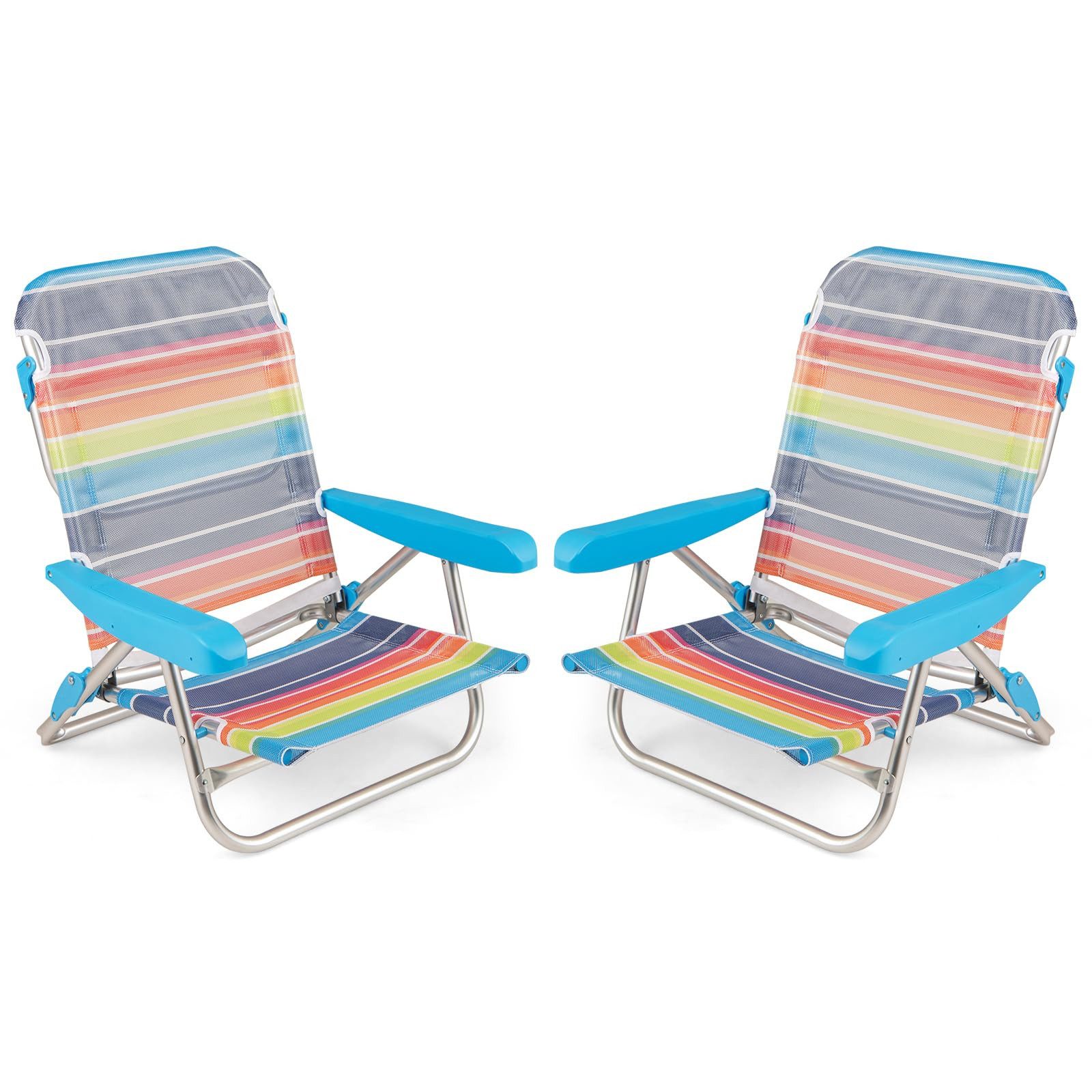 KOMFOTTEU Klappstuhl (2er-Set), Campingstuhl Strandstuhl Klappbar, bis 150kg