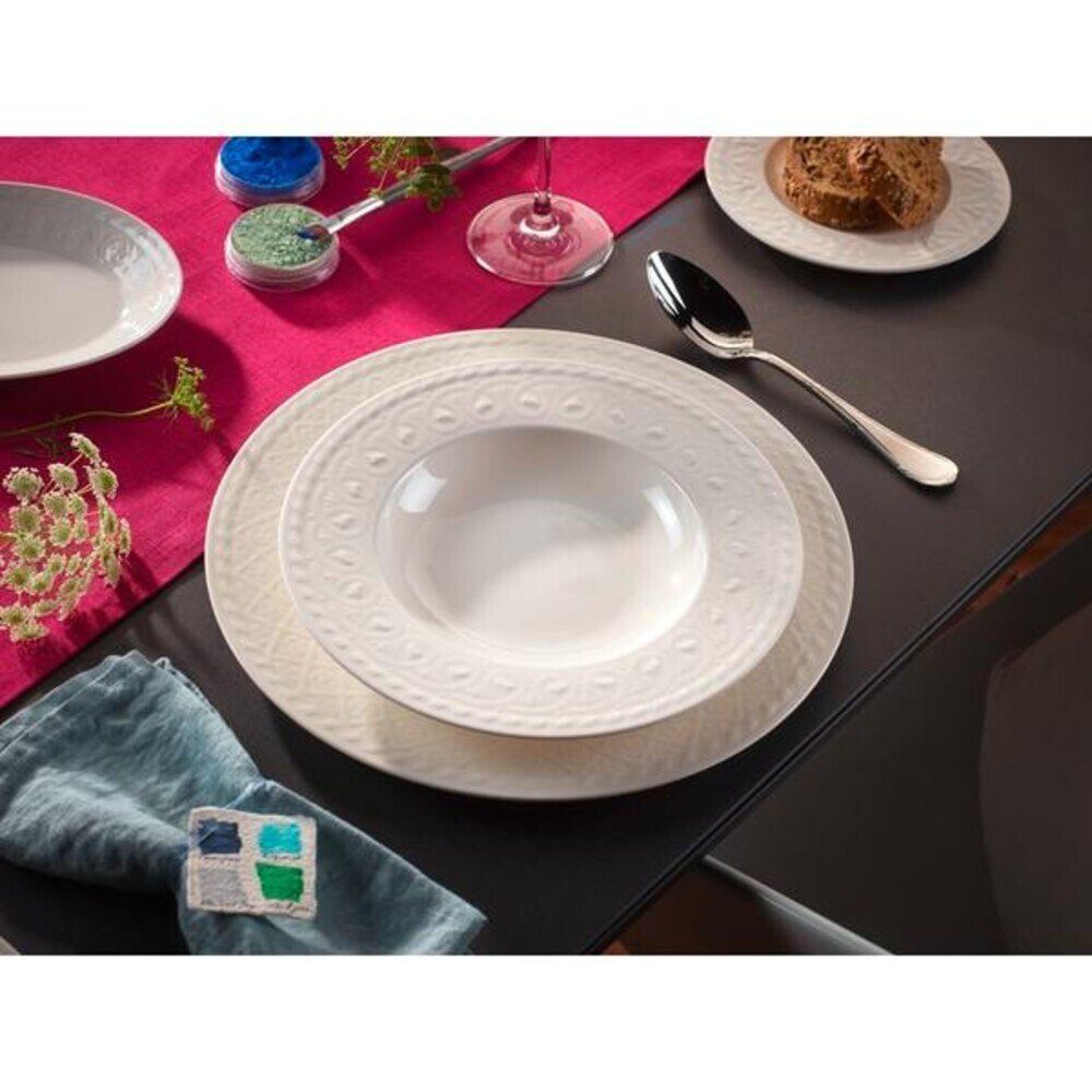 Villeroy & Boch Suppenteller Suppenteller 24 cm Cellini weiß, (1 St), Suppenteller, Pastateller, tiefer Teller, Premium Porcelain, weiß – Bild 2 von 4