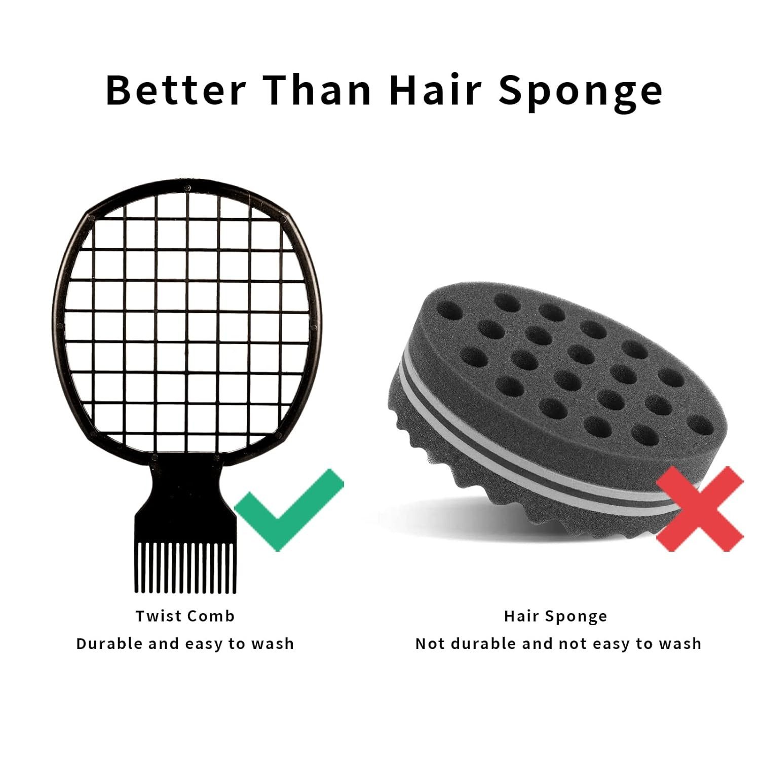 Stelby Lockenkamm 2-in-1 Lockenkamm Twist Kamm Afro Kamm für Locken & Haarstyling, (Für Locken & Coils), Stylingkamm für Afrohaar leicht & robust