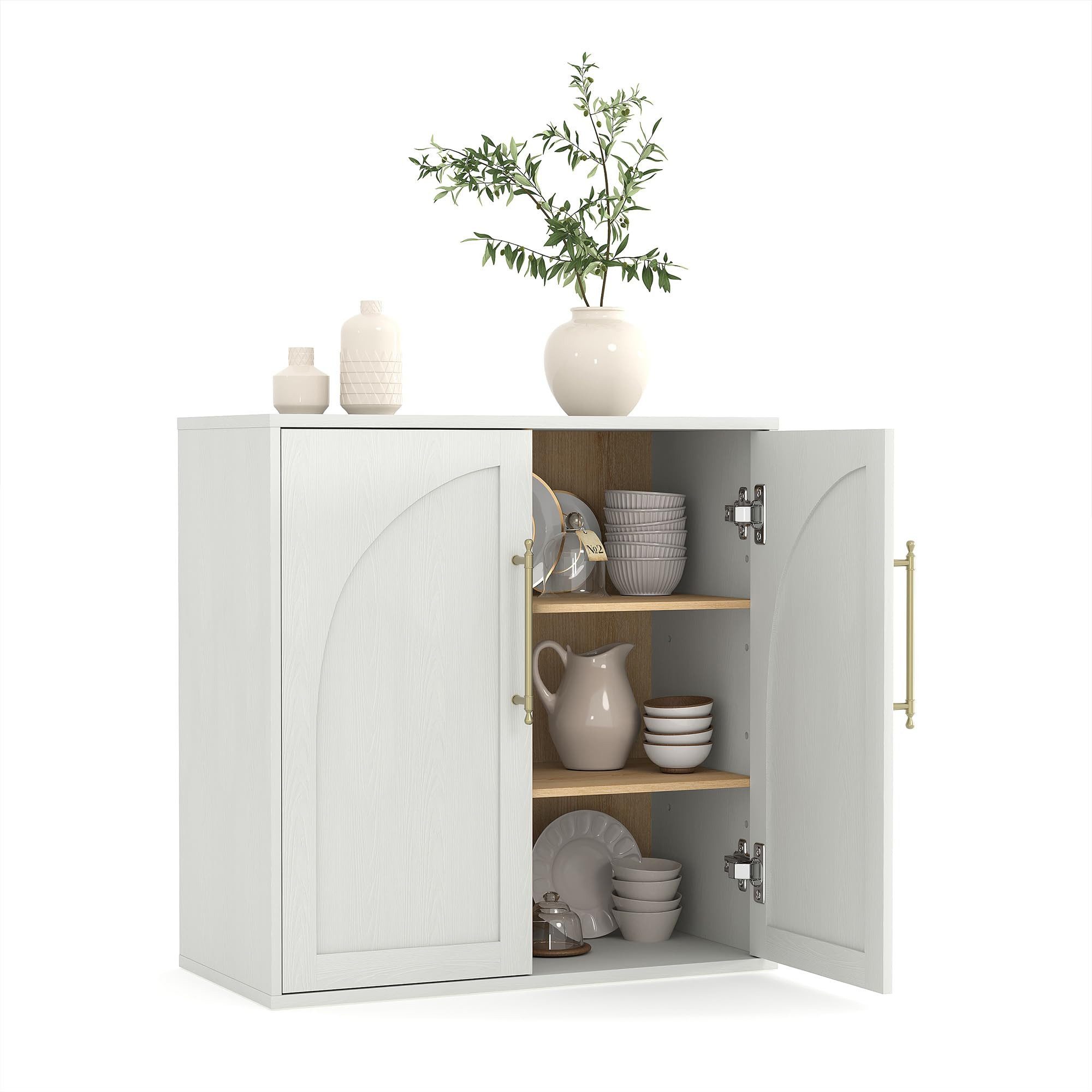 GarveeMore Sideboard Buffet Sideboard Landhausstil mit verstellbaren Regalböden & Stauraum (1 St)