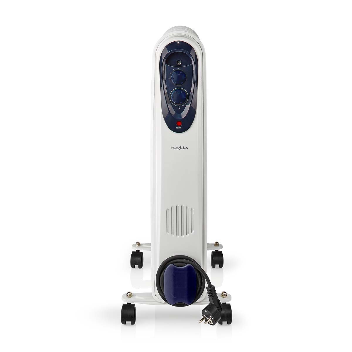 Nedis Ölradiator HTOI30WT11, 2500 W, Drei Heizstufen, Kippschutz, Aufheizzeit, mobil und leise und sicher