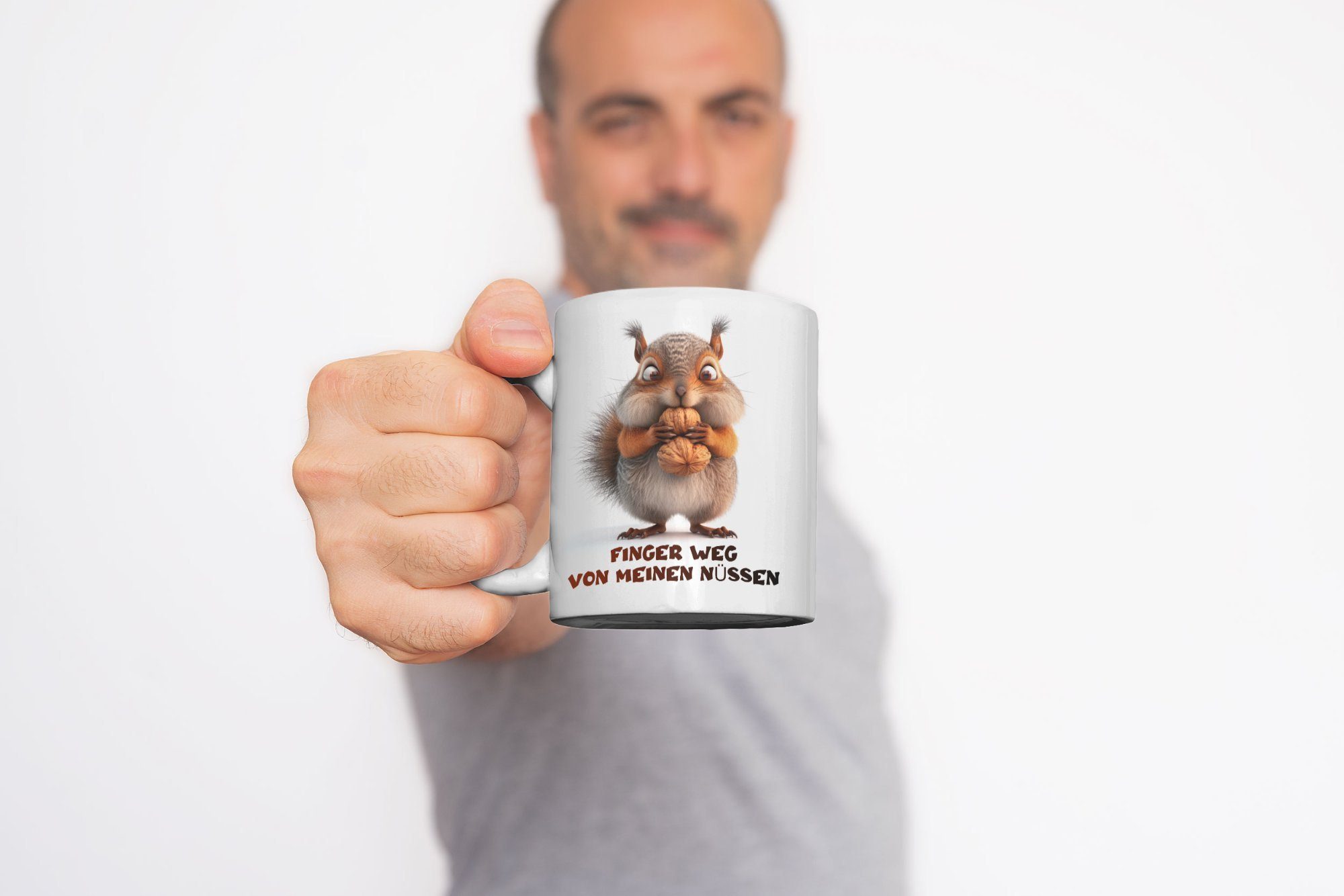WS-Trend Tasse Eichhörnchen witzige lustige Keramik Kaffeetasse Teetasse, Keramik – Bild 2 von 2