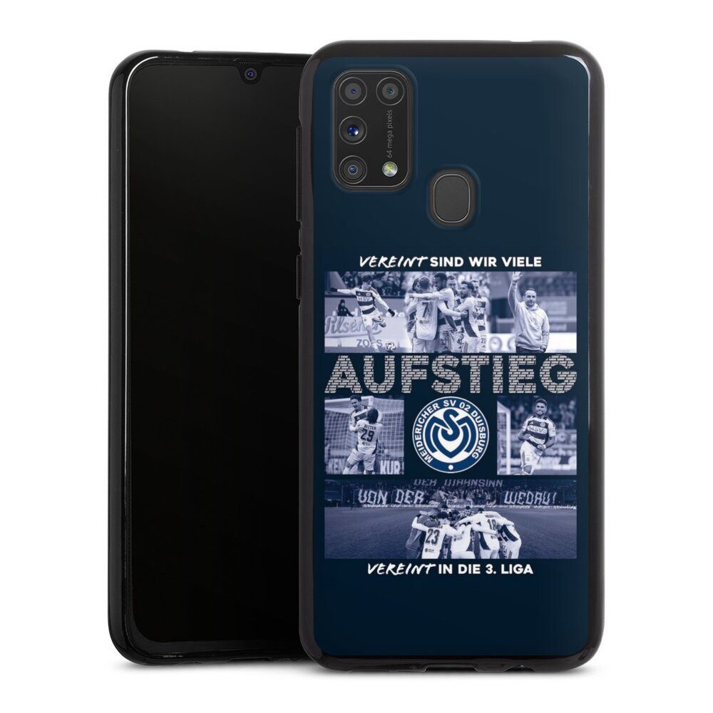 DeinDesign Handyhülle MSV Duisburg Aufstieg Offizielles Lizenzprodukt, Samsung Galaxy M31 Silikon Hülle Bumper Case Handy Schutzhülle