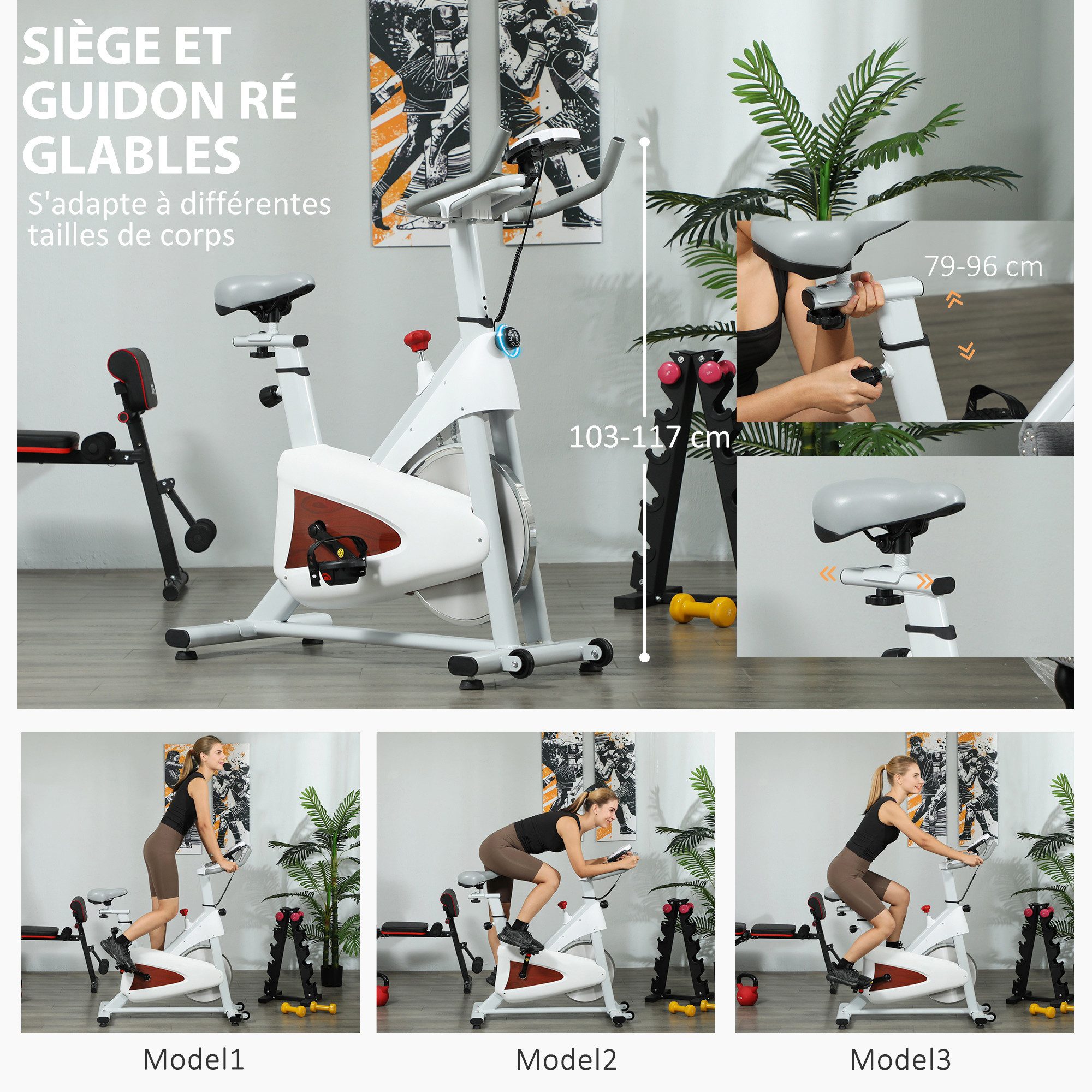 BAYMATE Heimtrainer 136 kg belastbar, stationäres Heimtrainer-Fahrrad, Indoor-Cycling-Bike (mit besonders komfortablem Sattel)