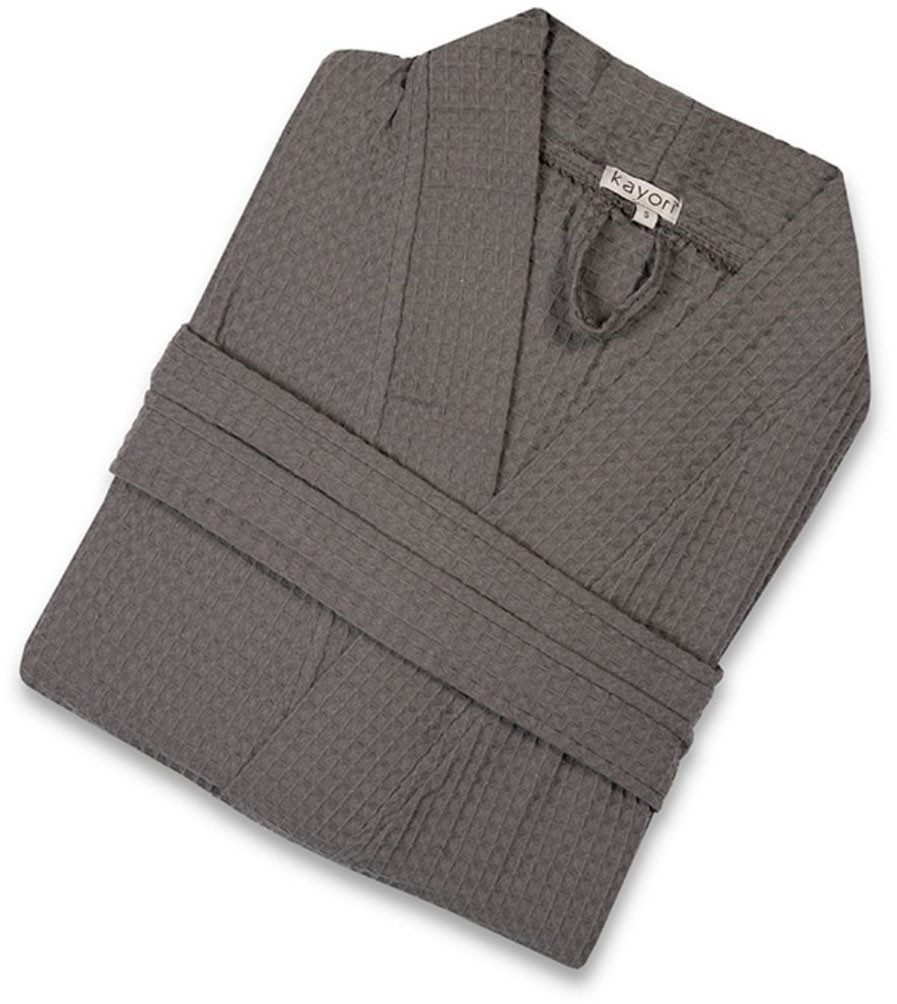 Kayori Bademantel Geisha, Kurzform, Baumwolle, Gürtel, hochwertiger Waffel- günstig online kaufen