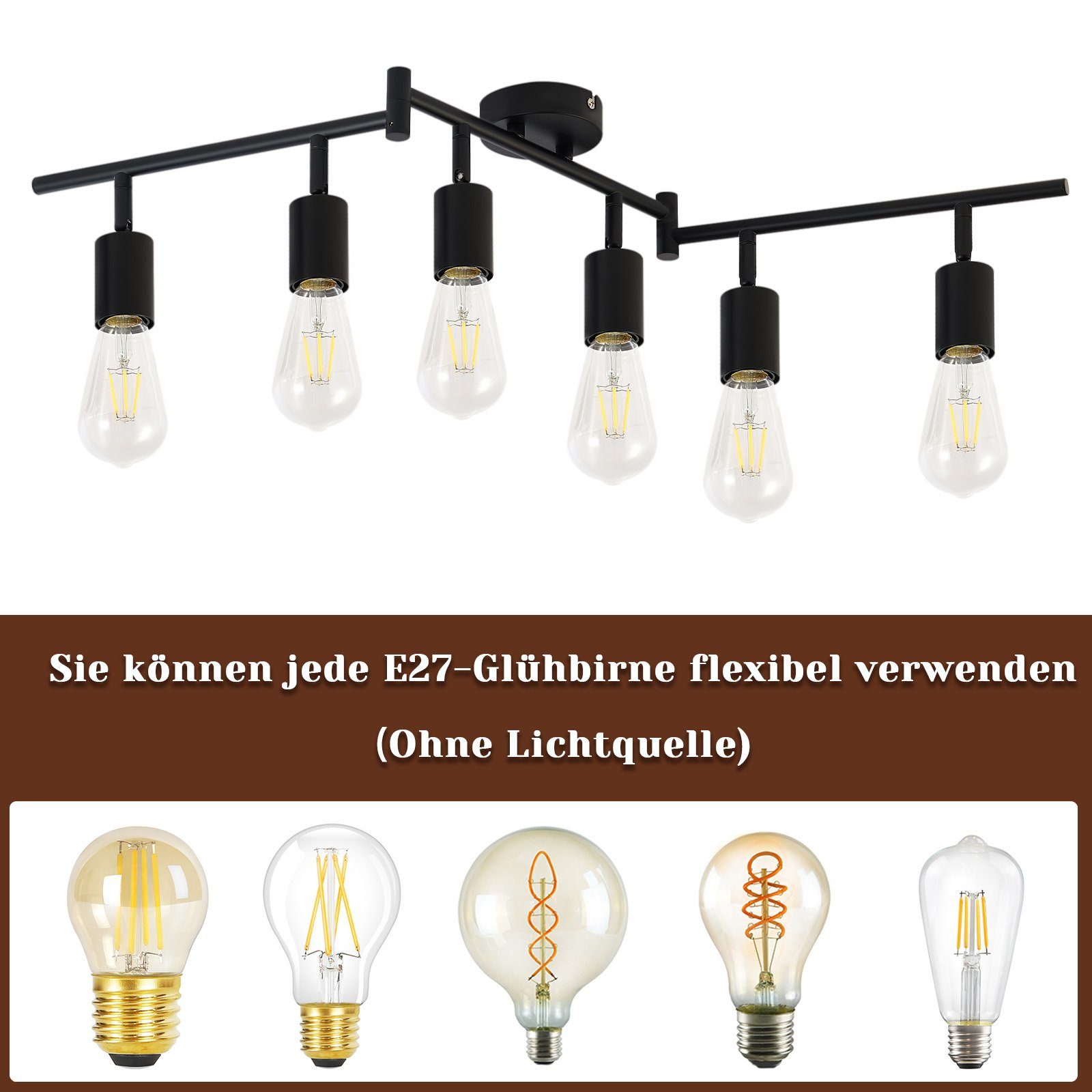 Nettlife Deckenstrahler Schwarz 1/2/3/4/6 Flammig Deckenleuchte günstig online kaufen