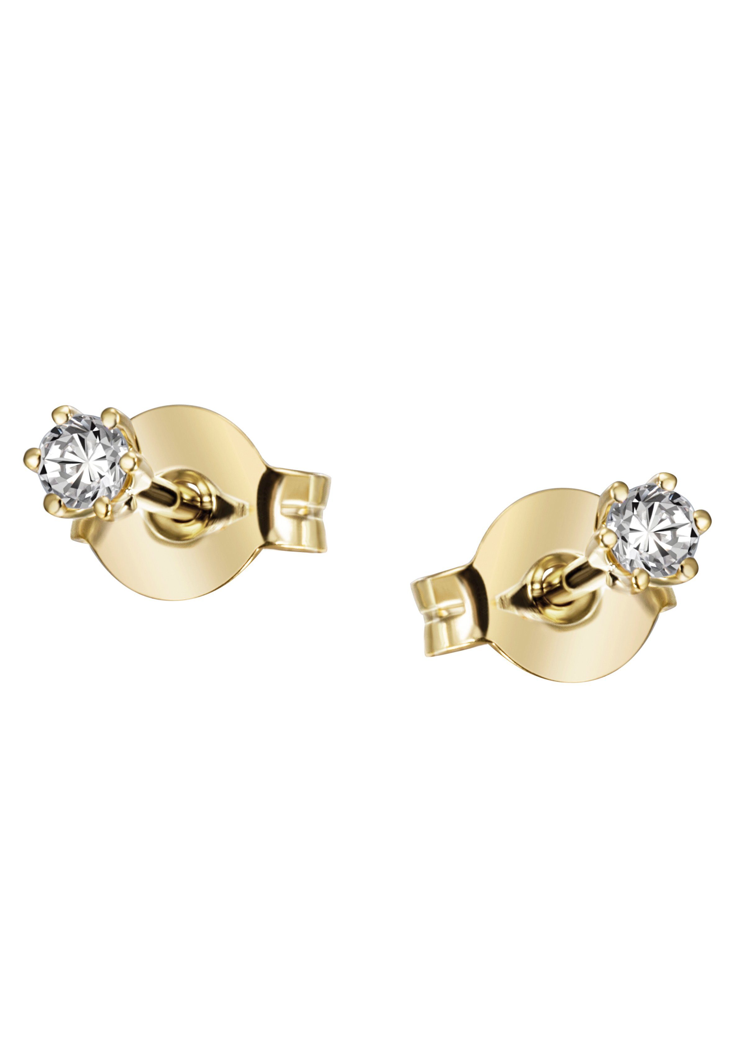 Paar Ohrstecker Schmuck Geschenk Gold 375 Ohrschmuck Solitär